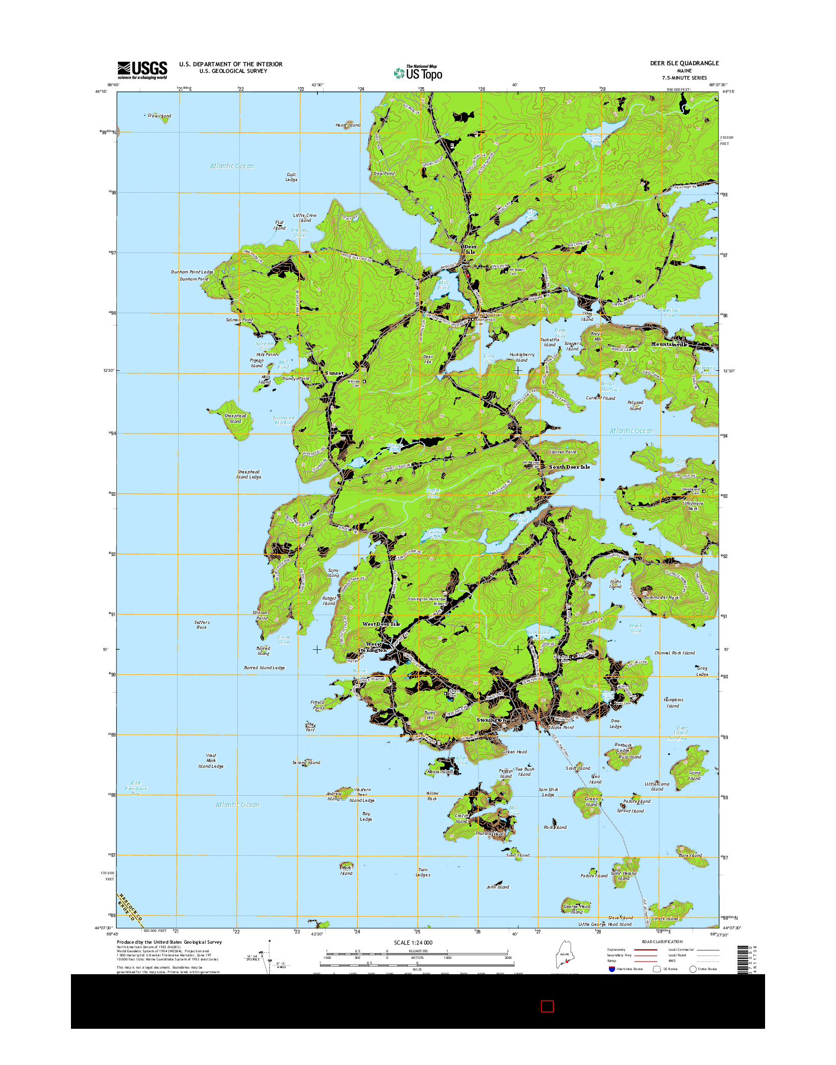 USGS US TOPO 7.5-MINUTE MAP FOR DEER ISLE, ME 2014