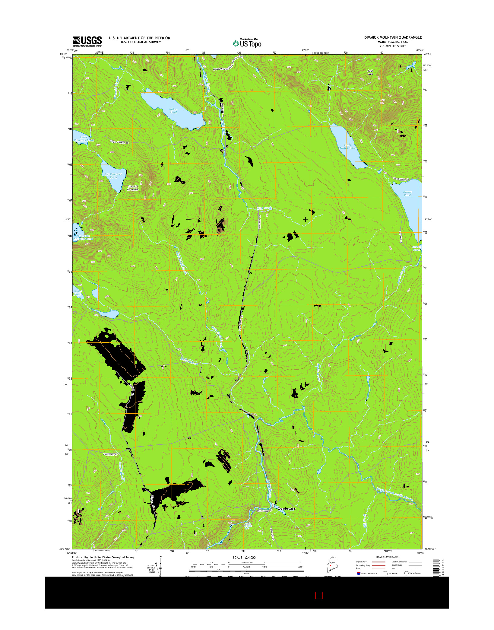 USGS US TOPO 7.5-MINUTE MAP FOR DIMMICK MOUNTAIN, ME 2014