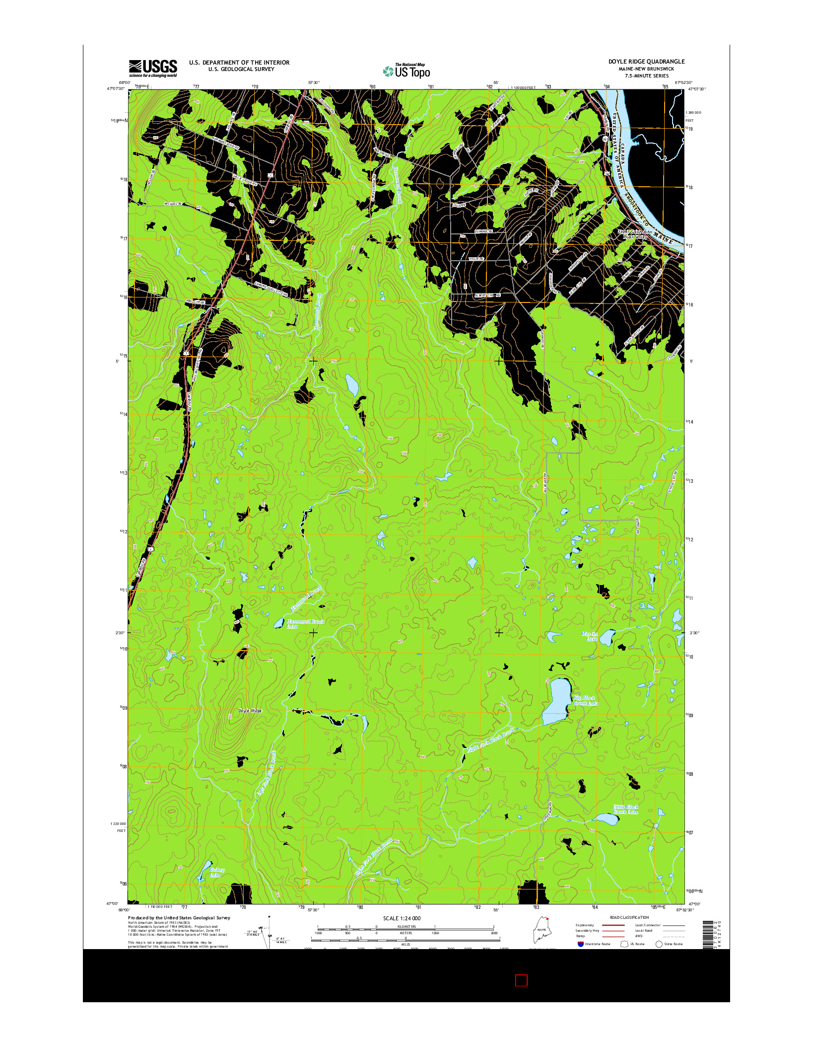 USGS US TOPO 7.5-MINUTE MAP FOR DOYLE RIDGE, ME-NB 2014