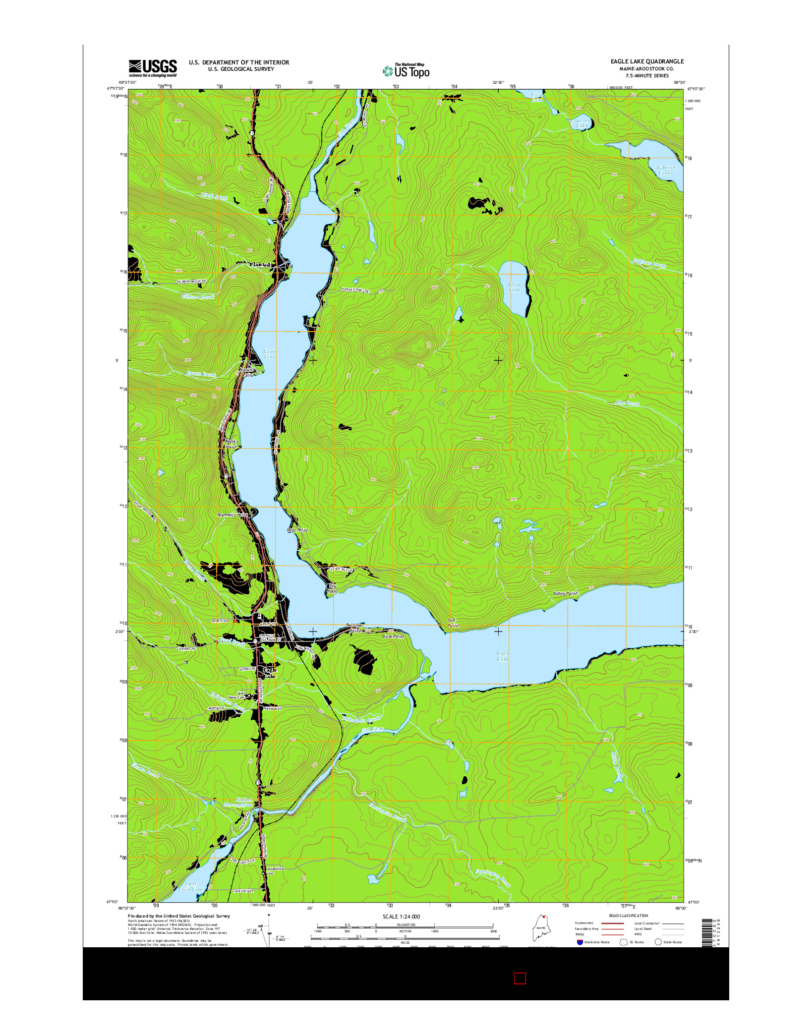 USGS US TOPO 7.5-MINUTE MAP FOR EAGLE LAKE, ME 2014