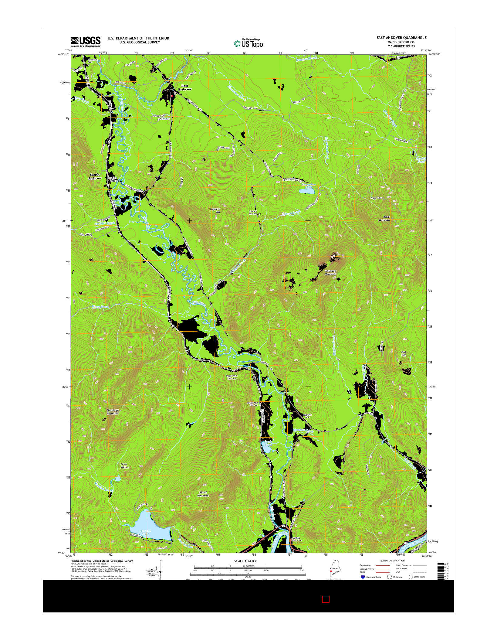 USGS US TOPO 7.5-MINUTE MAP FOR EAST ANDOVER, ME 2014