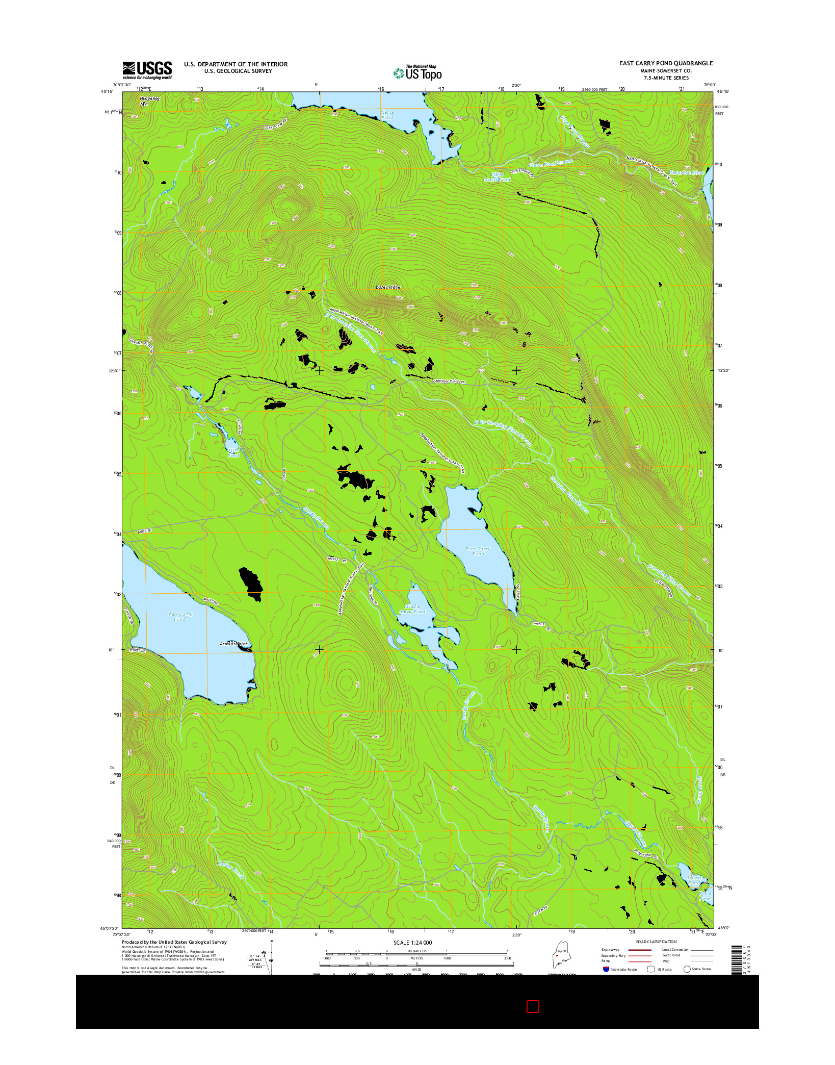 USGS US TOPO 7.5-MINUTE MAP FOR EAST CARRY POND, ME 2014