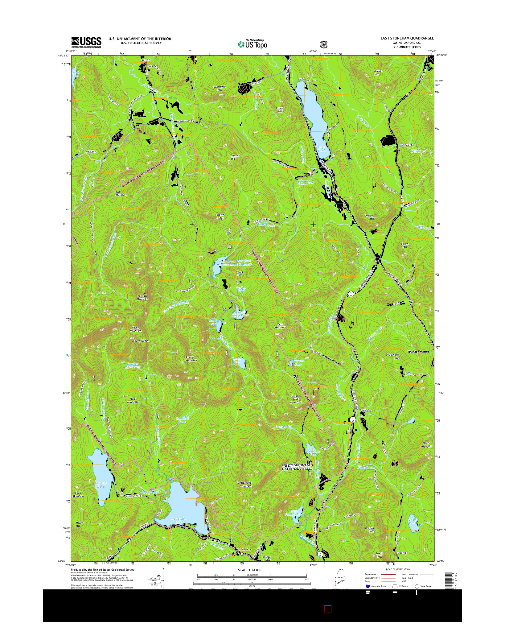 USGS US TOPO 7.5-MINUTE MAP FOR EAST STONEHAM, ME 2014