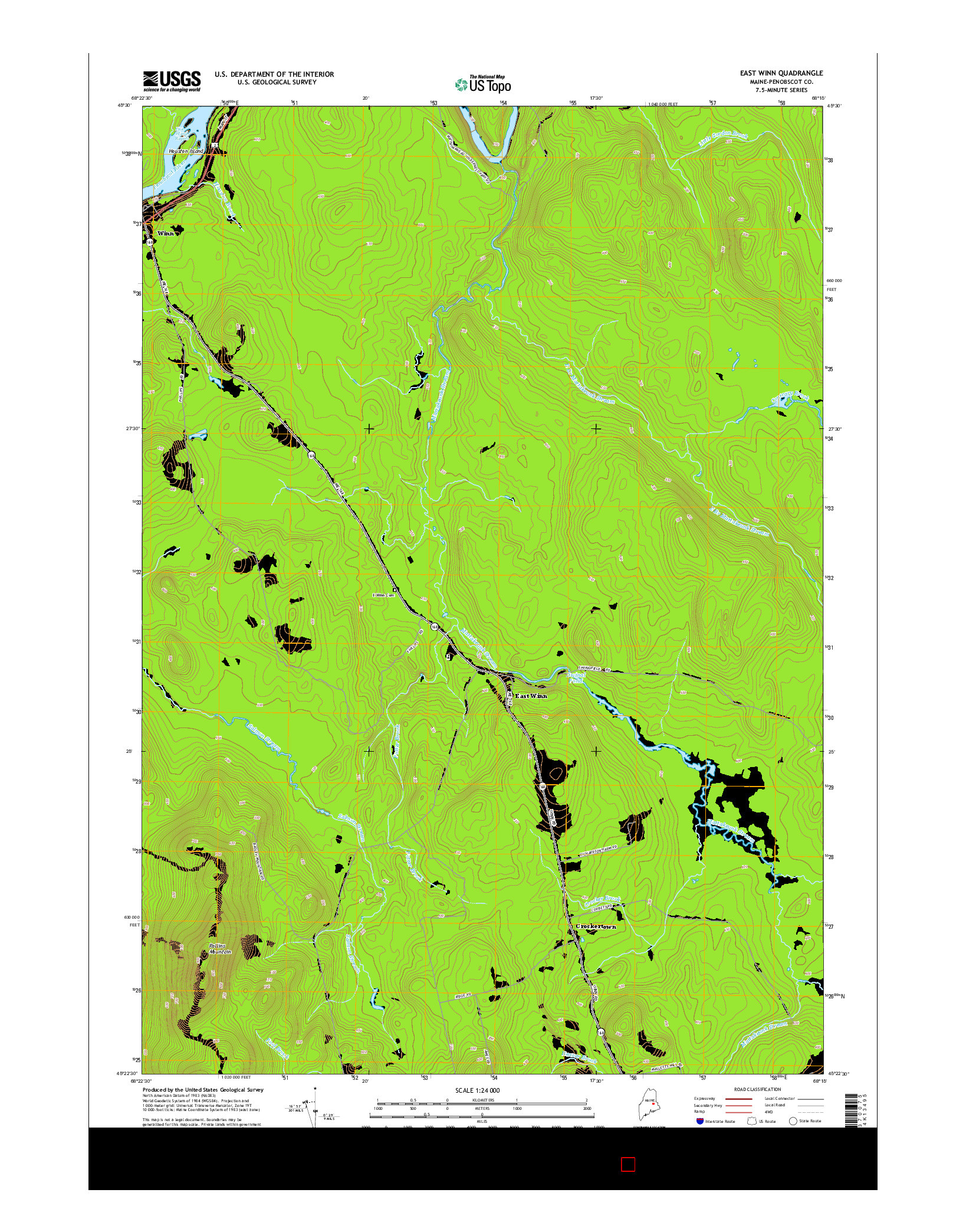 USGS US TOPO 7.5-MINUTE MAP FOR EAST WINN, ME 2014