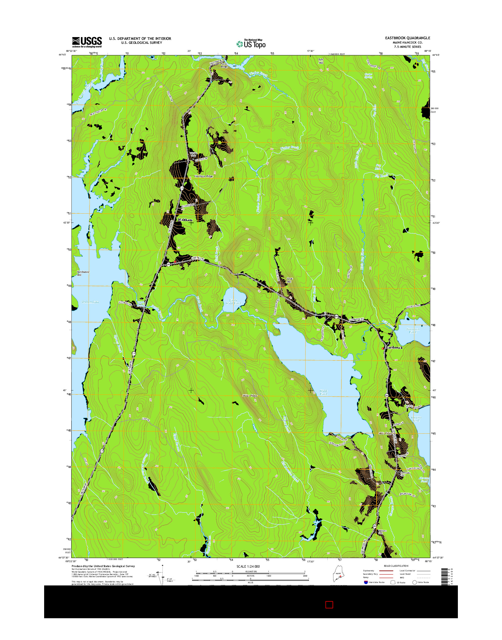 USGS US TOPO 7.5-MINUTE MAP FOR EASTBROOK, ME 2014