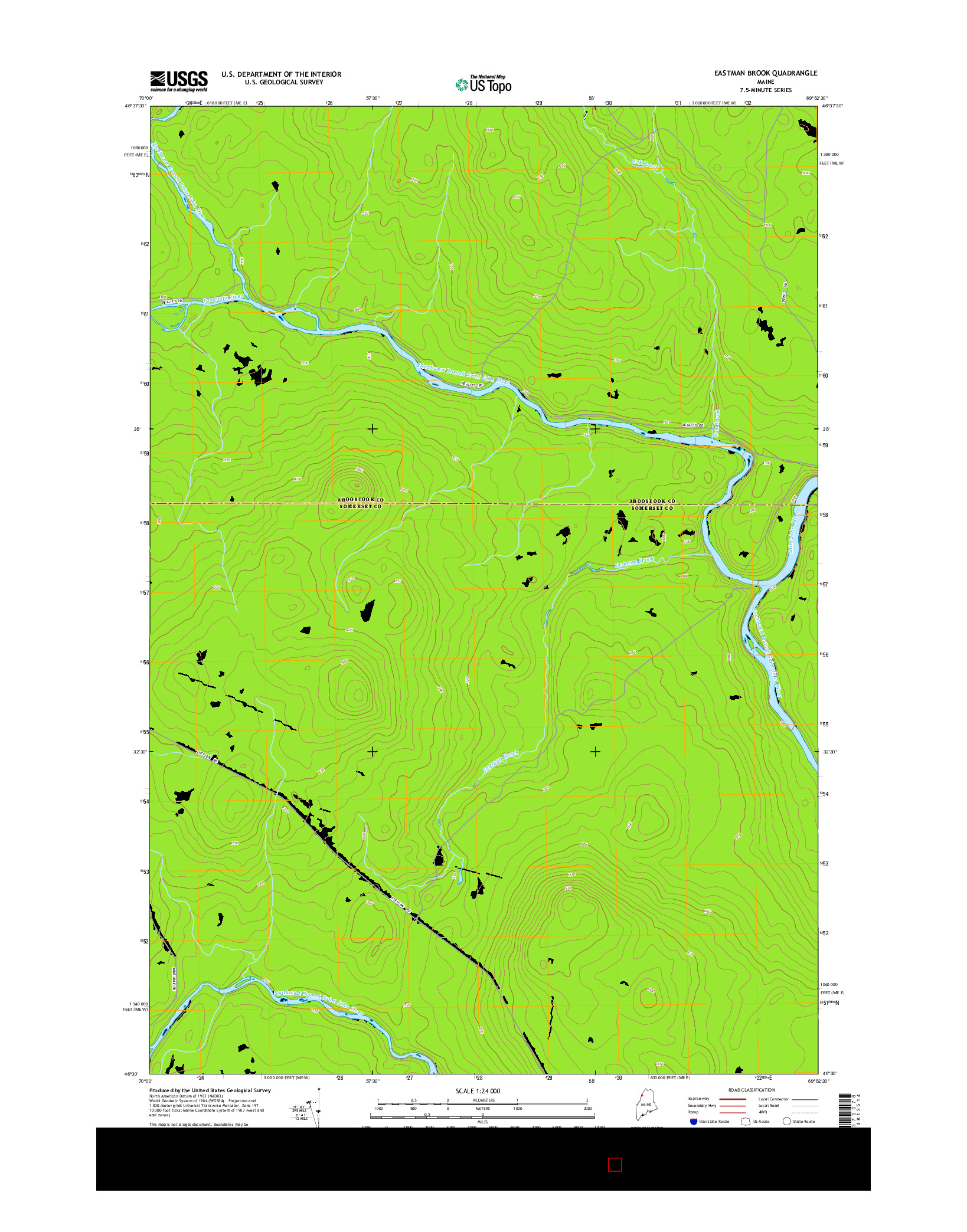 USGS US TOPO 7.5-MINUTE MAP FOR EASTMAN BROOK, ME 2014