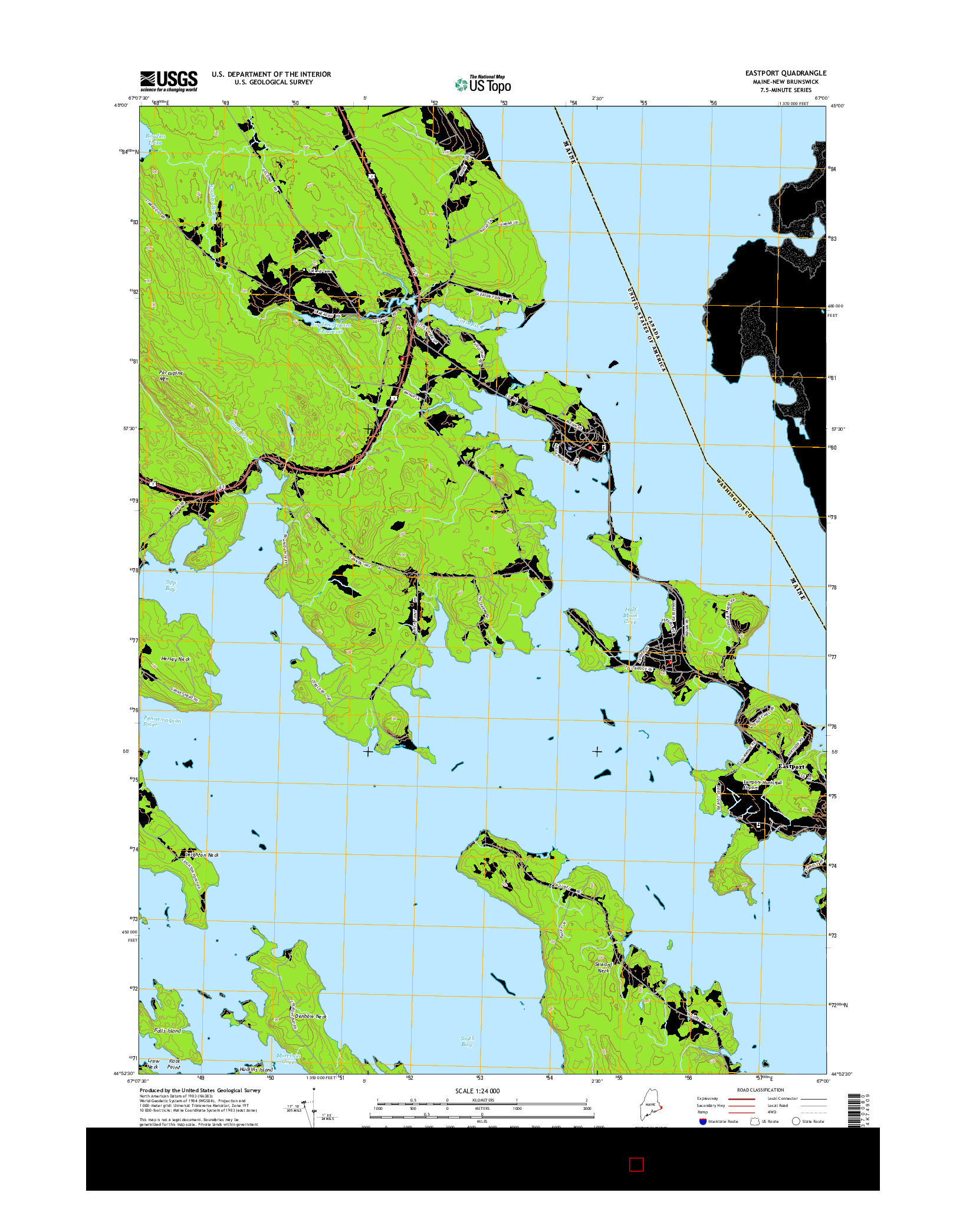 USGS US TOPO 7.5-MINUTE MAP FOR EASTPORT, ME-NB 2014