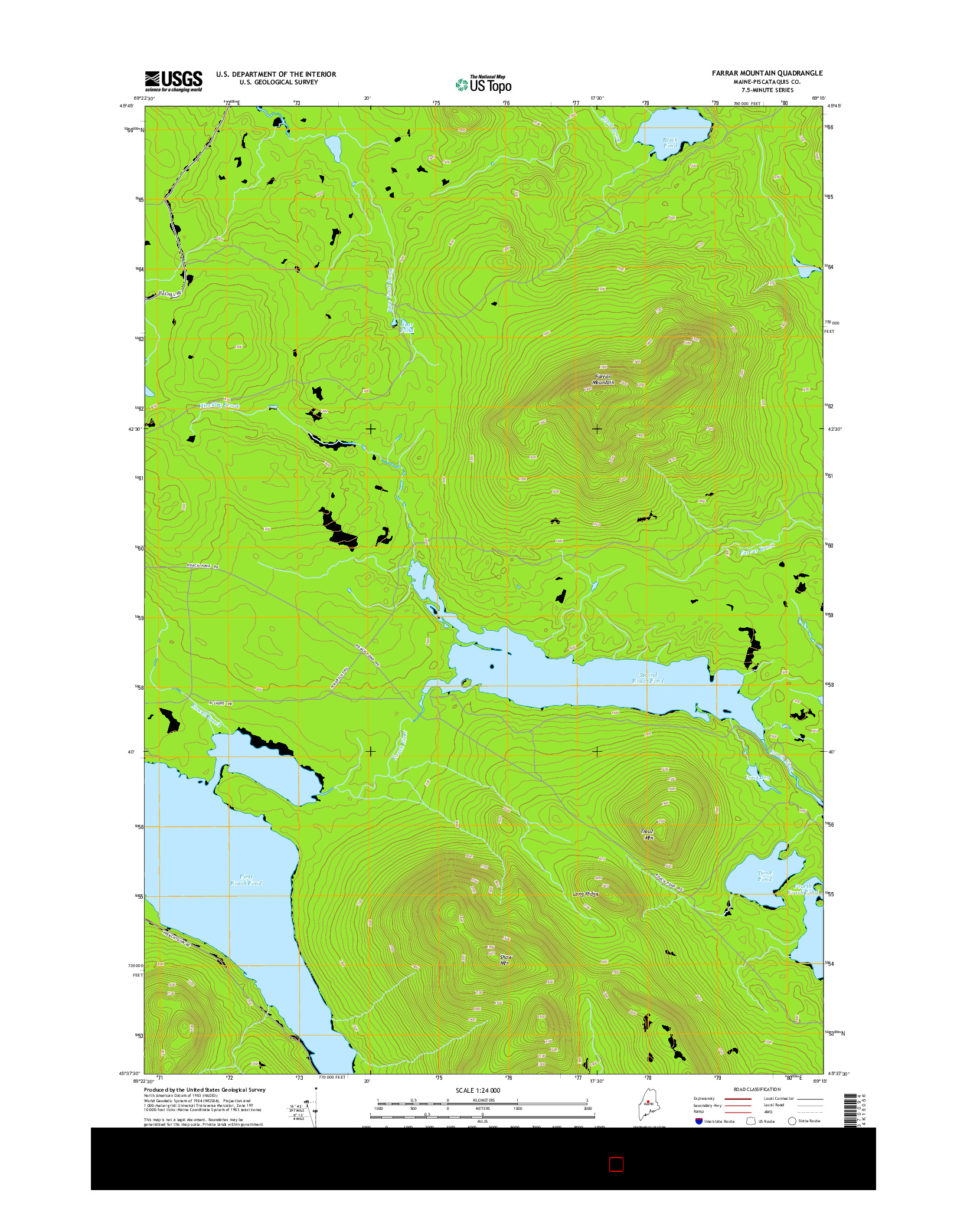 USGS US TOPO 7.5-MINUTE MAP FOR FARRAR MOUNTAIN, ME 2014