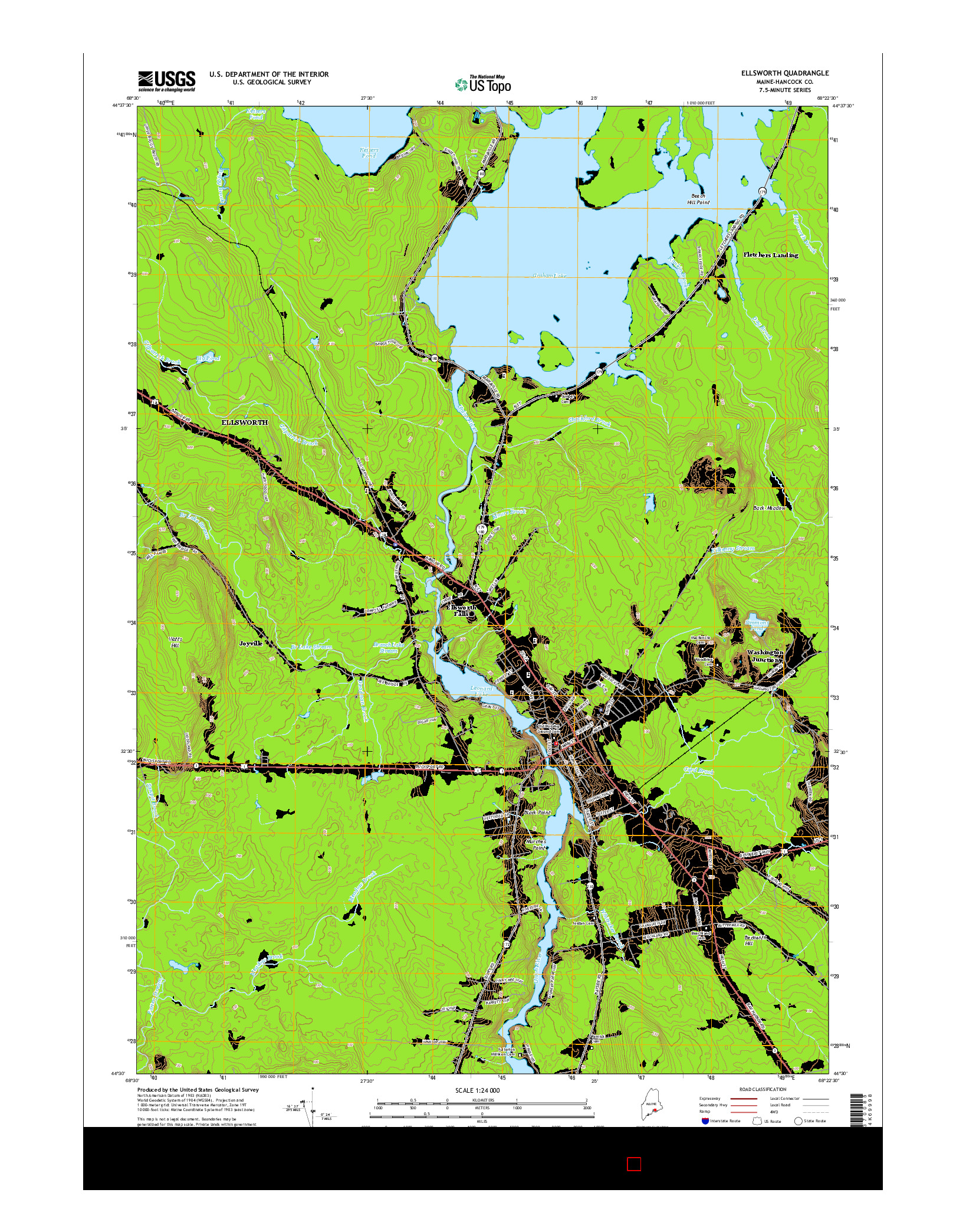 USGS US TOPO 7.5-MINUTE MAP FOR ELLSWORTH, ME 2014