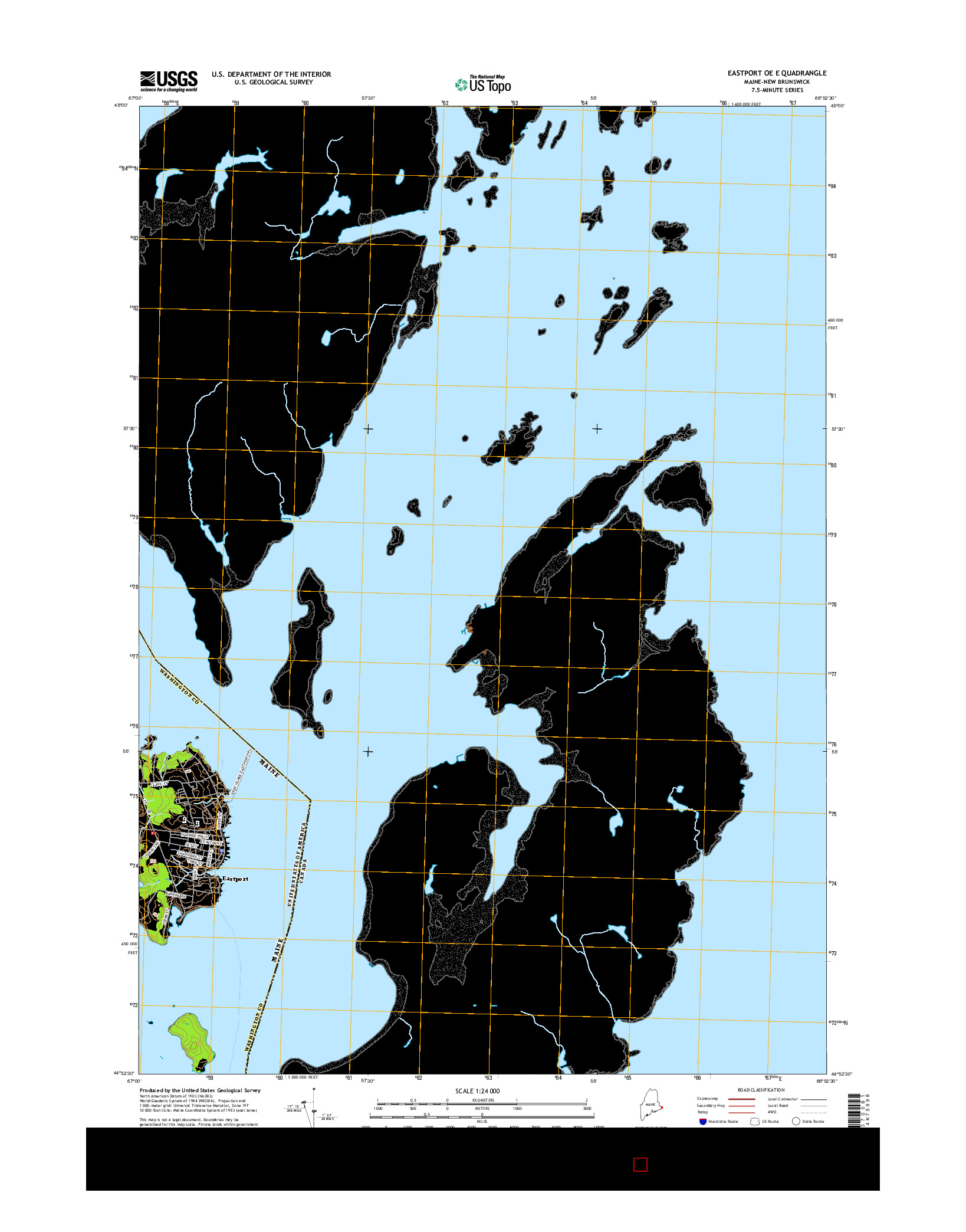 USGS US TOPO 7.5-MINUTE MAP FOR EASTPORT OE E, ME-NB 2014
