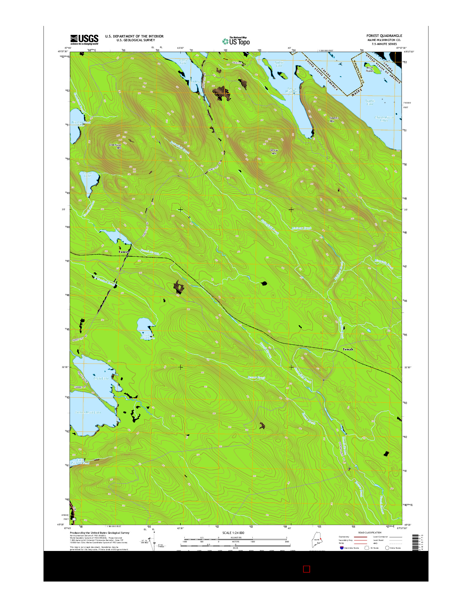 USGS US TOPO 7.5-MINUTE MAP FOR FOREST, ME 2014
