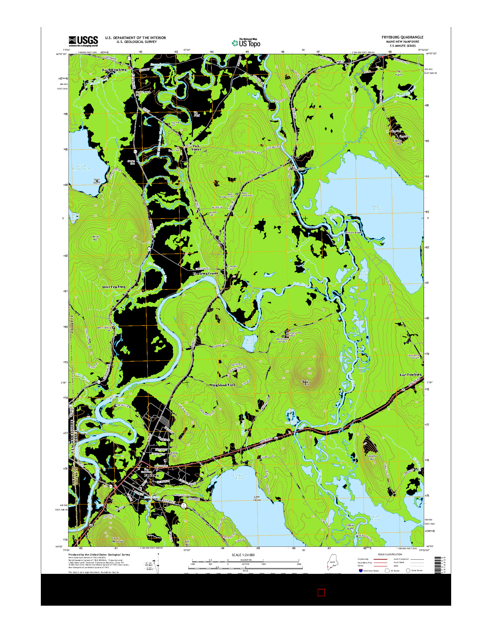 USGS US TOPO 7.5-MINUTE MAP FOR FRYEBURG, ME-NH 2014