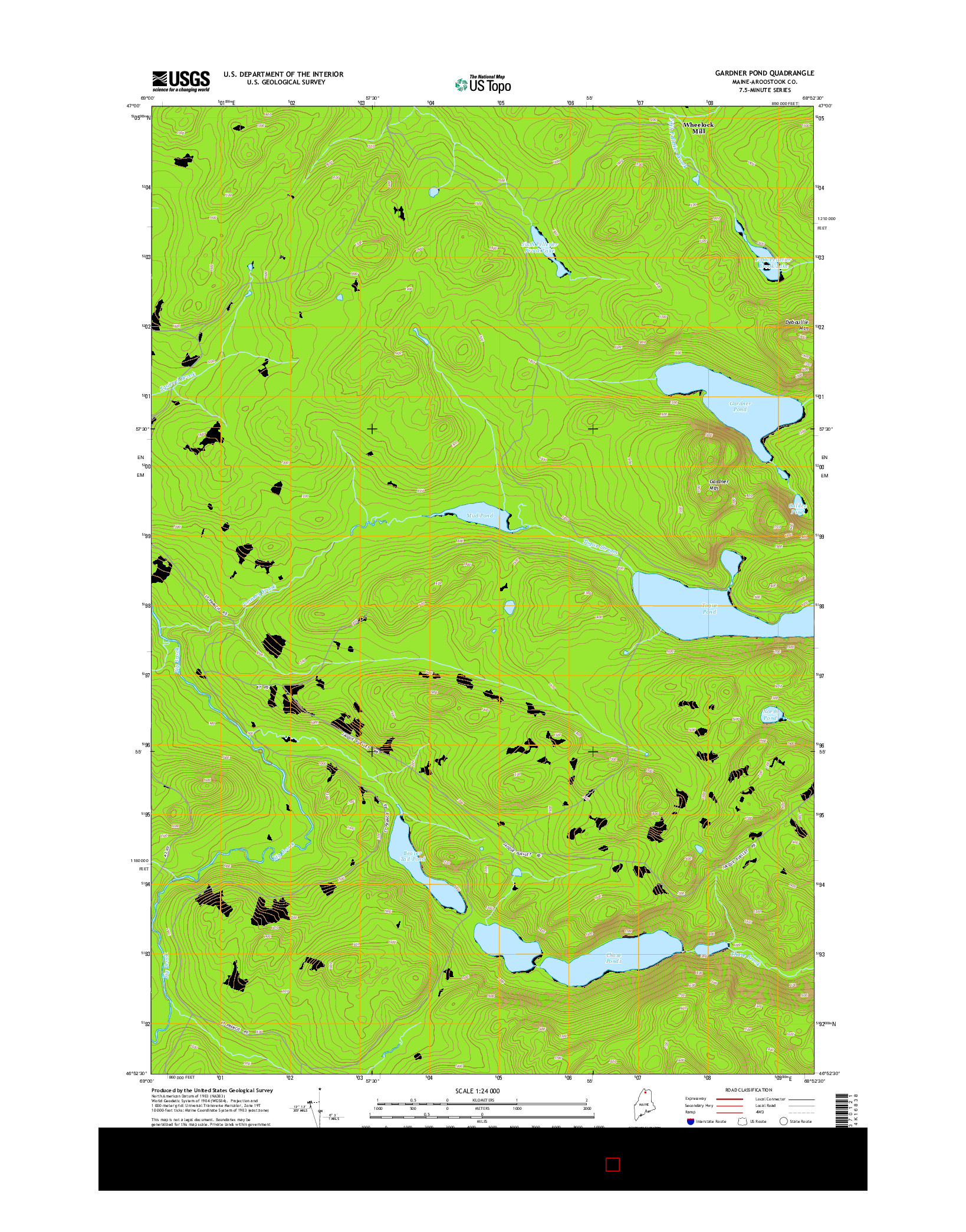 USGS US TOPO 7.5-MINUTE MAP FOR GARDNER POND, ME 2014