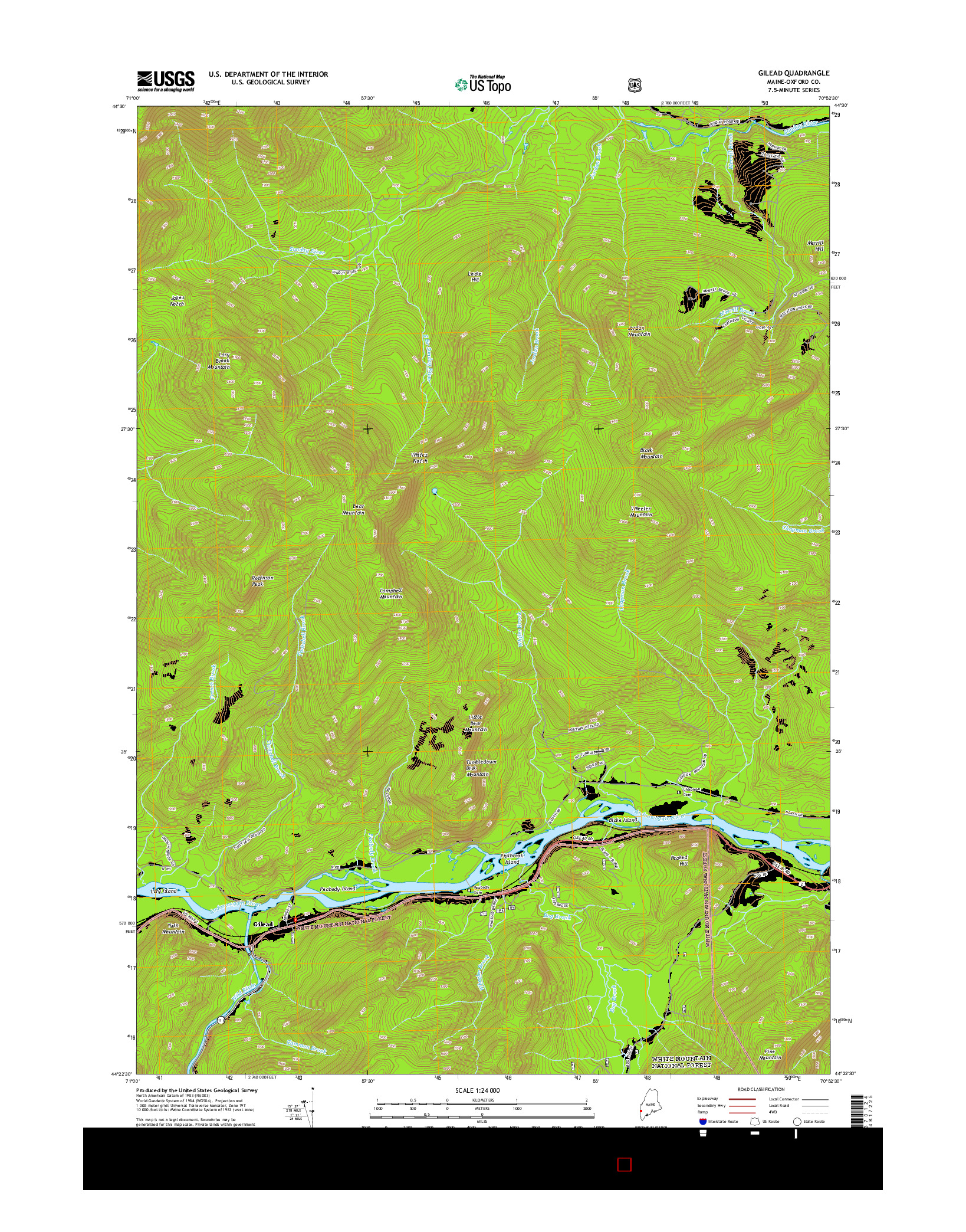 USGS US TOPO 7.5-MINUTE MAP FOR GILEAD, ME 2014