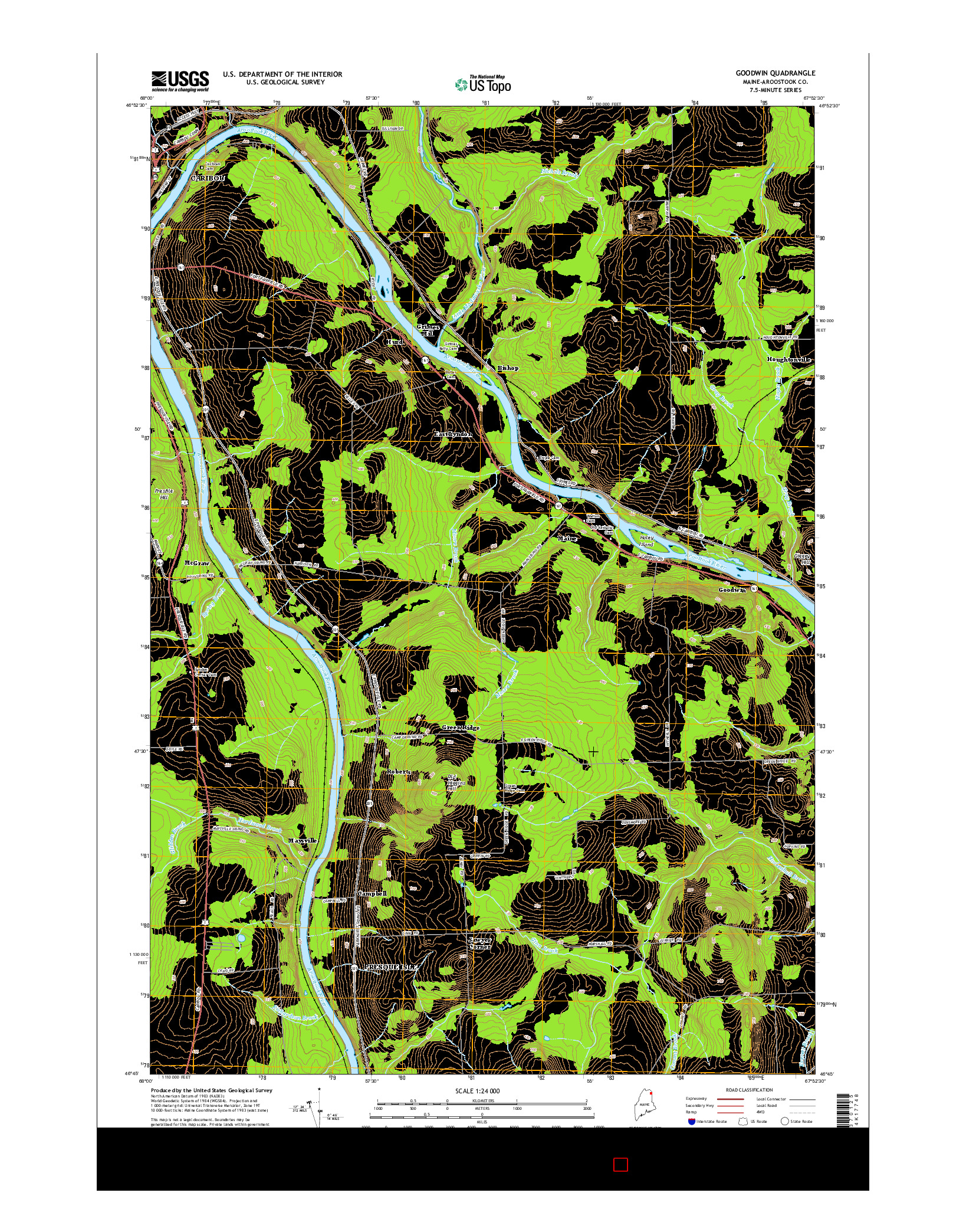 USGS US TOPO 7.5-MINUTE MAP FOR GOODWIN, ME 2014