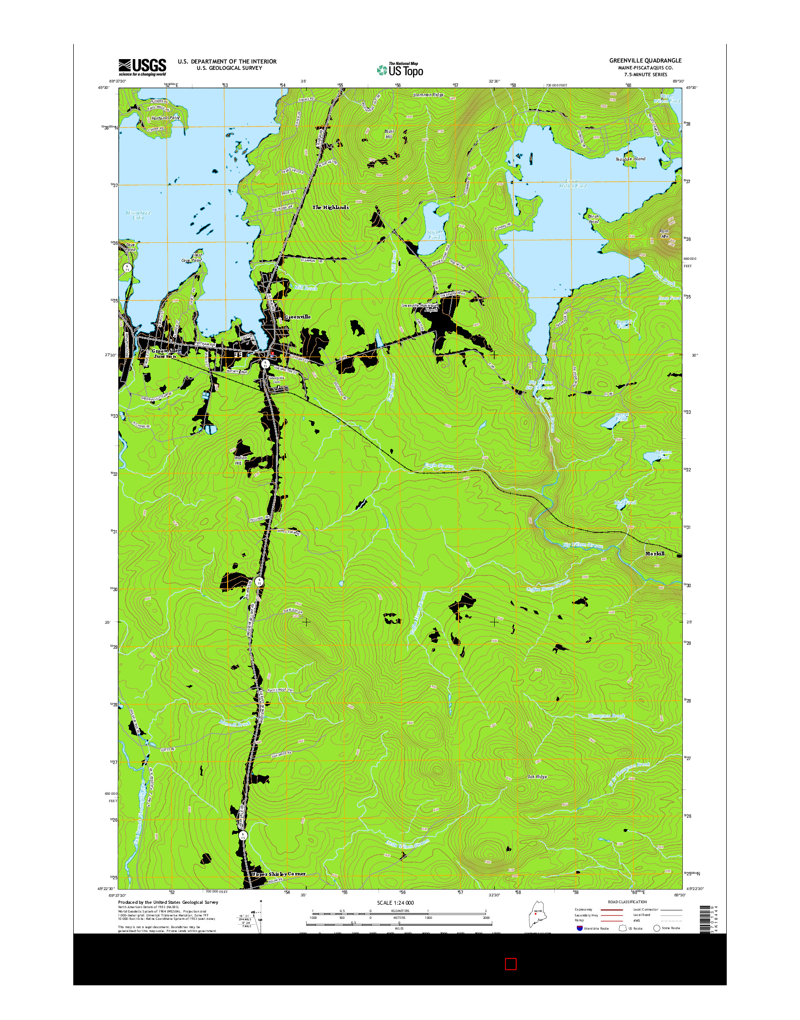 USGS US TOPO 7.5-MINUTE MAP FOR GREENVILLE, ME 2014