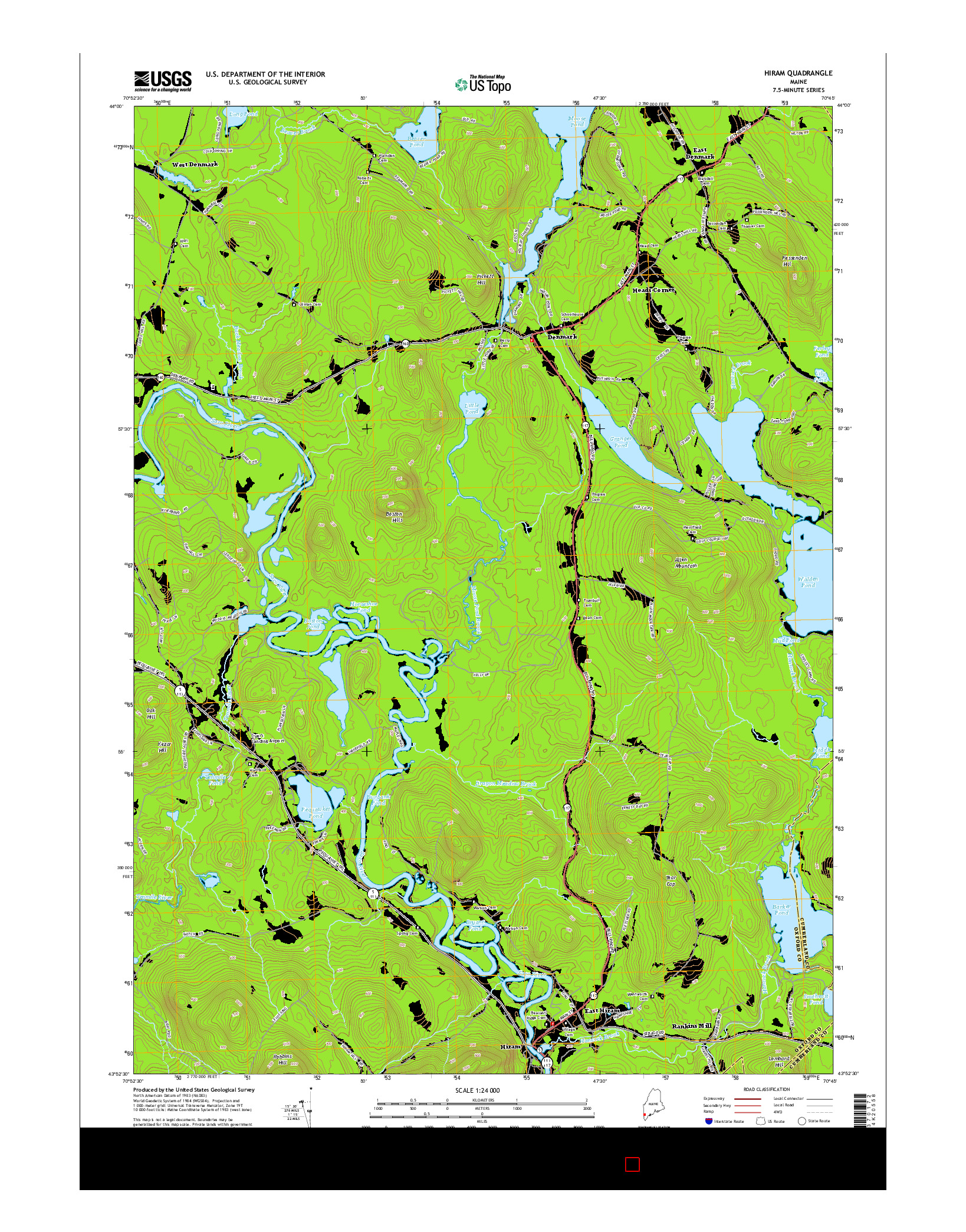 USGS US TOPO 7.5-MINUTE MAP FOR HIRAM, ME 2014