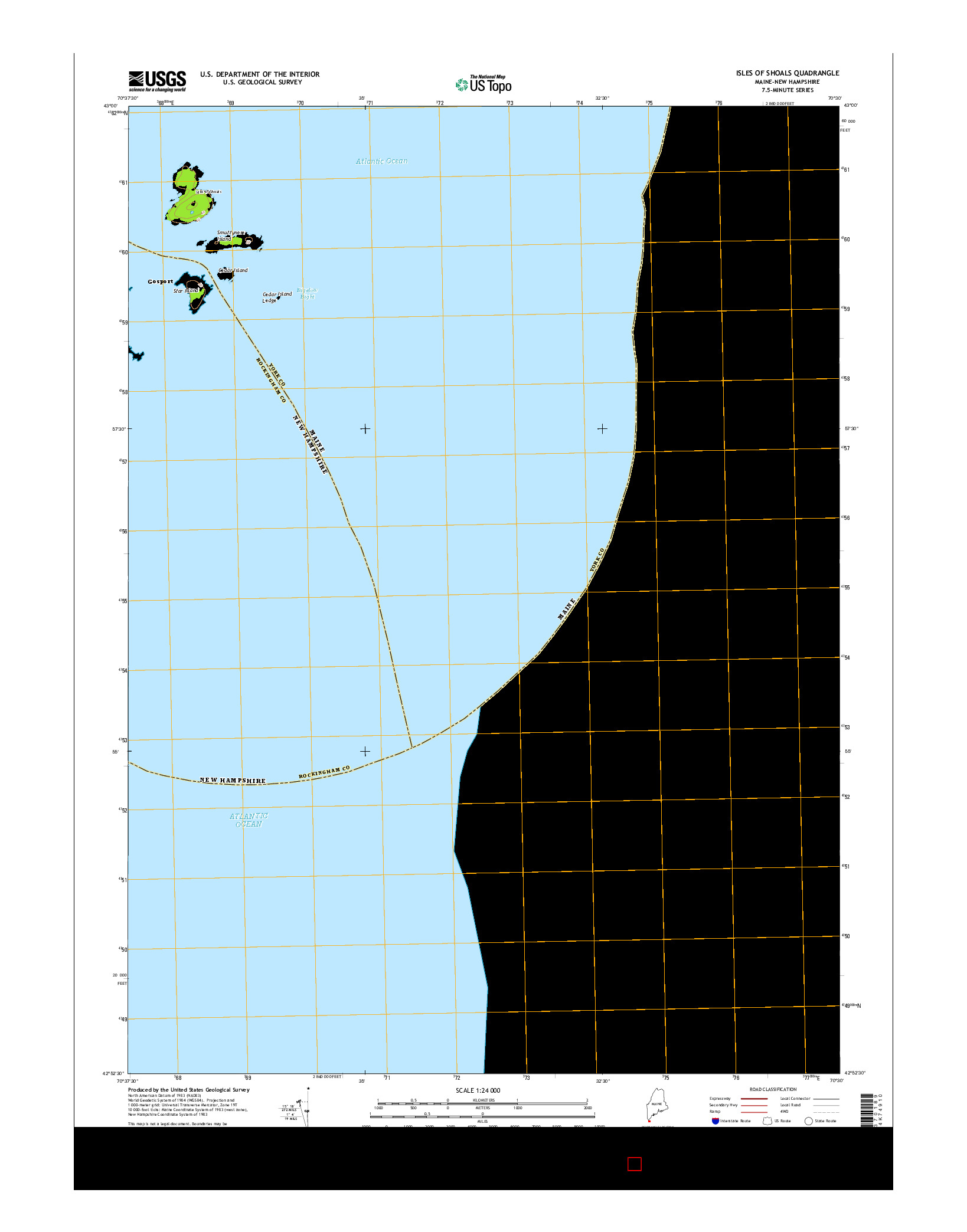 USGS US TOPO 7.5-MINUTE MAP FOR ISLES OF SHOALS, ME-NH 2014