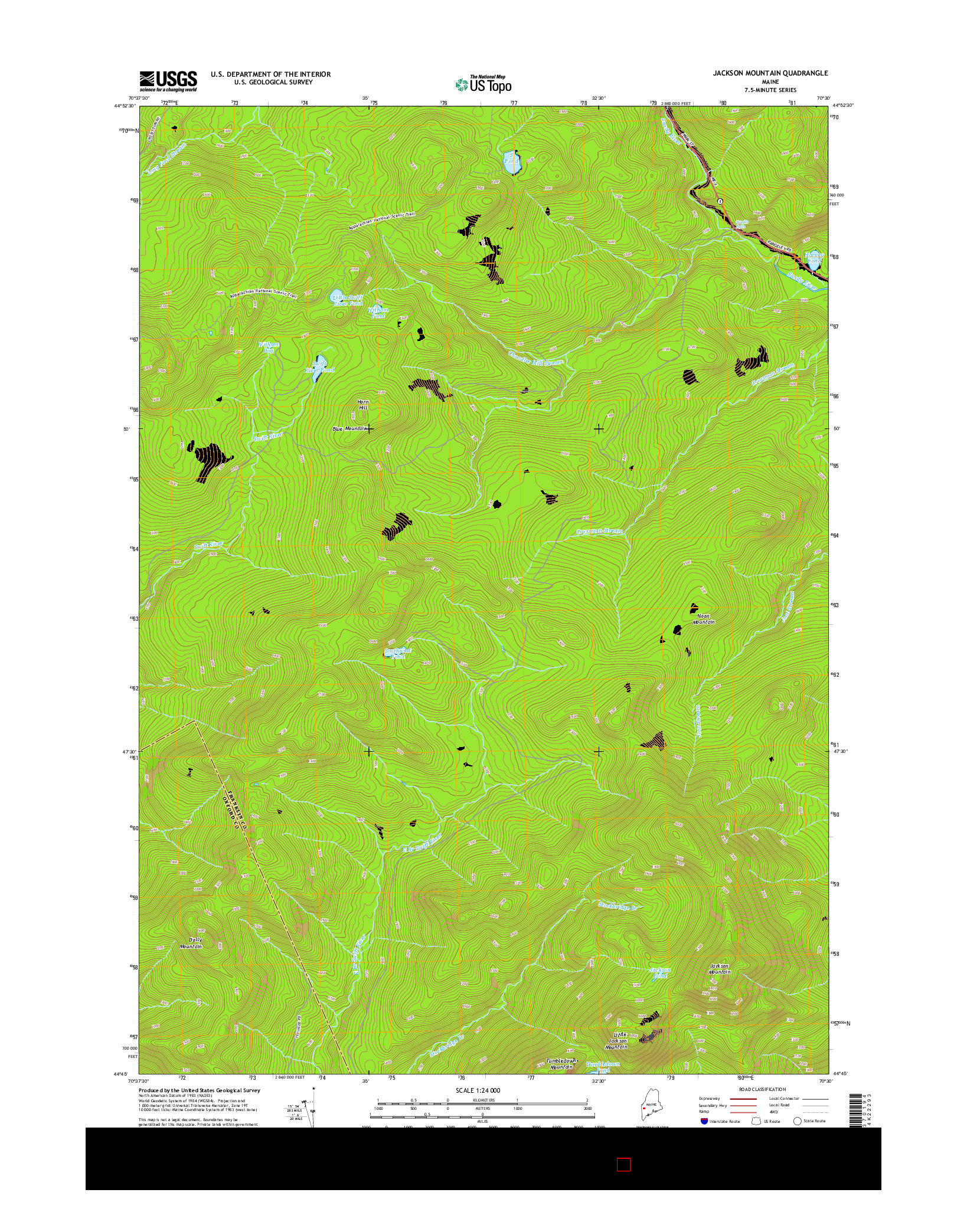 USGS US TOPO 7.5-MINUTE MAP FOR JACKSON MOUNTAIN, ME 2014