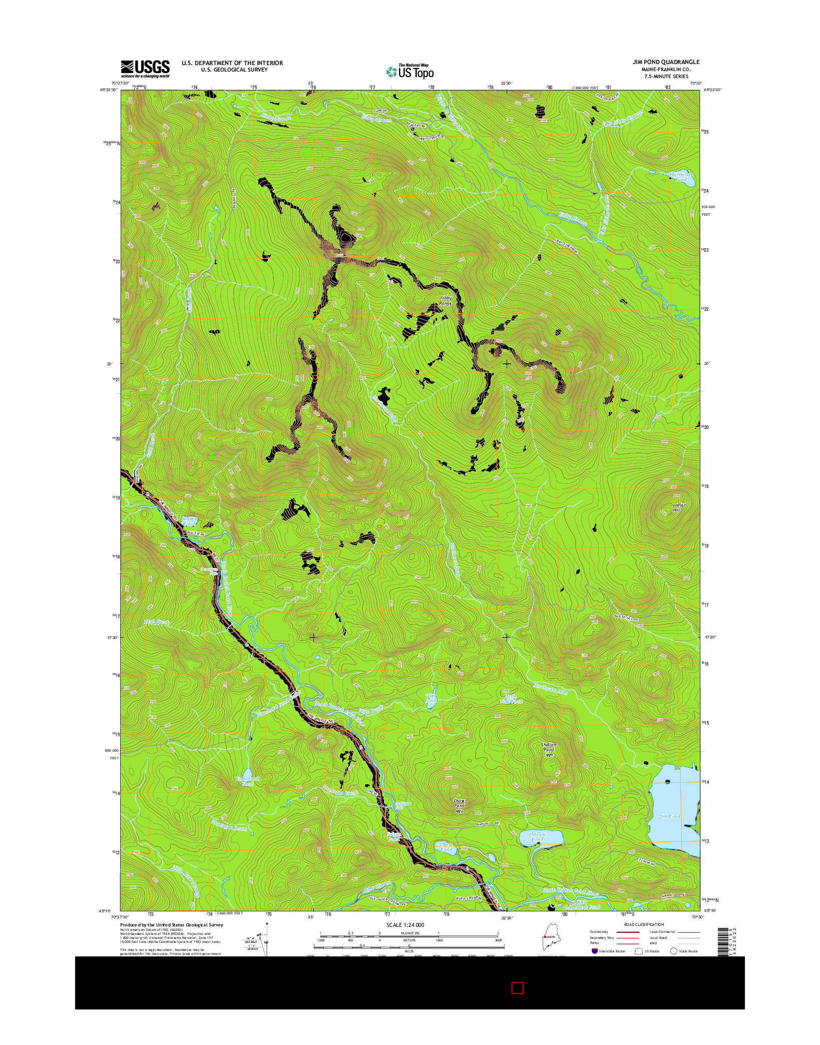 USGS US TOPO 7.5-MINUTE MAP FOR JIM POND, ME 2014