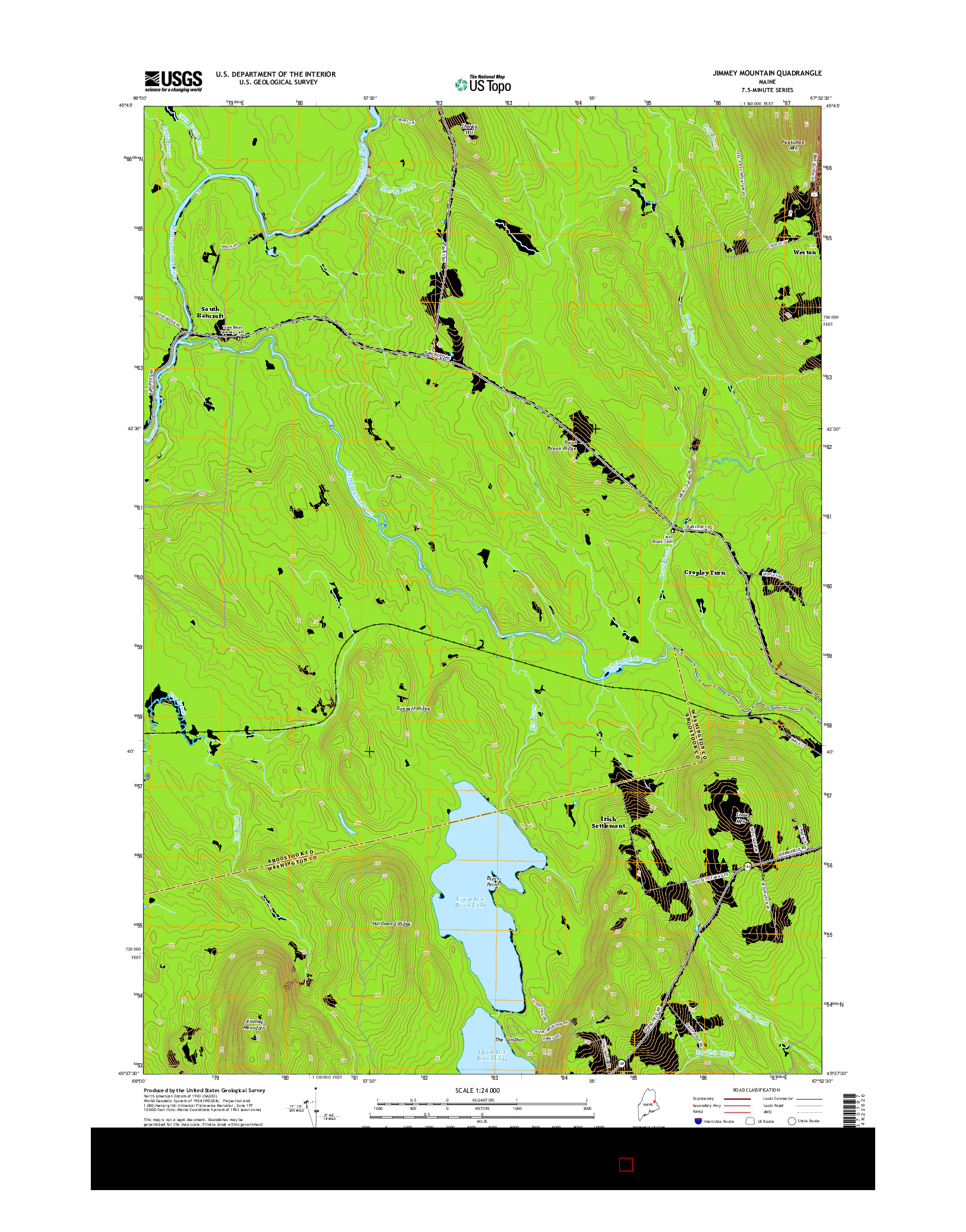 USGS US TOPO 7.5-MINUTE MAP FOR JIMMEY MOUNTAIN, ME 2014