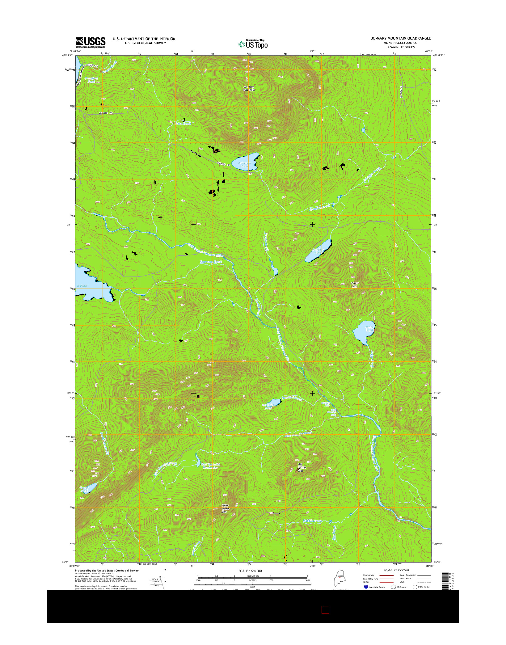 USGS US TOPO 7.5-MINUTE MAP FOR JO-MARY MOUNTAIN, ME 2014