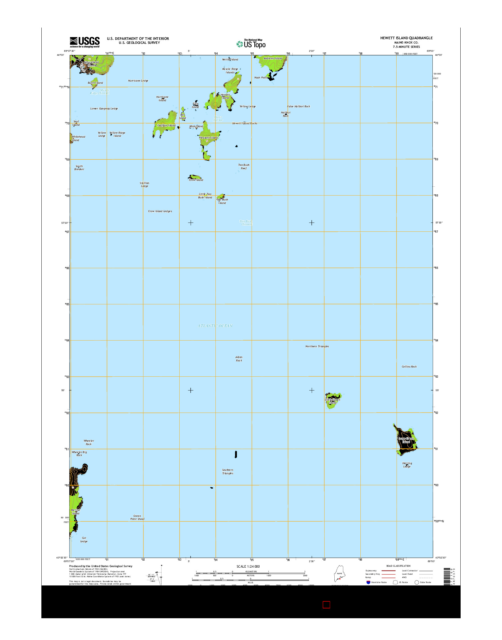 USGS US TOPO 7.5-MINUTE MAP FOR HEWETT ISLAND, ME 2014