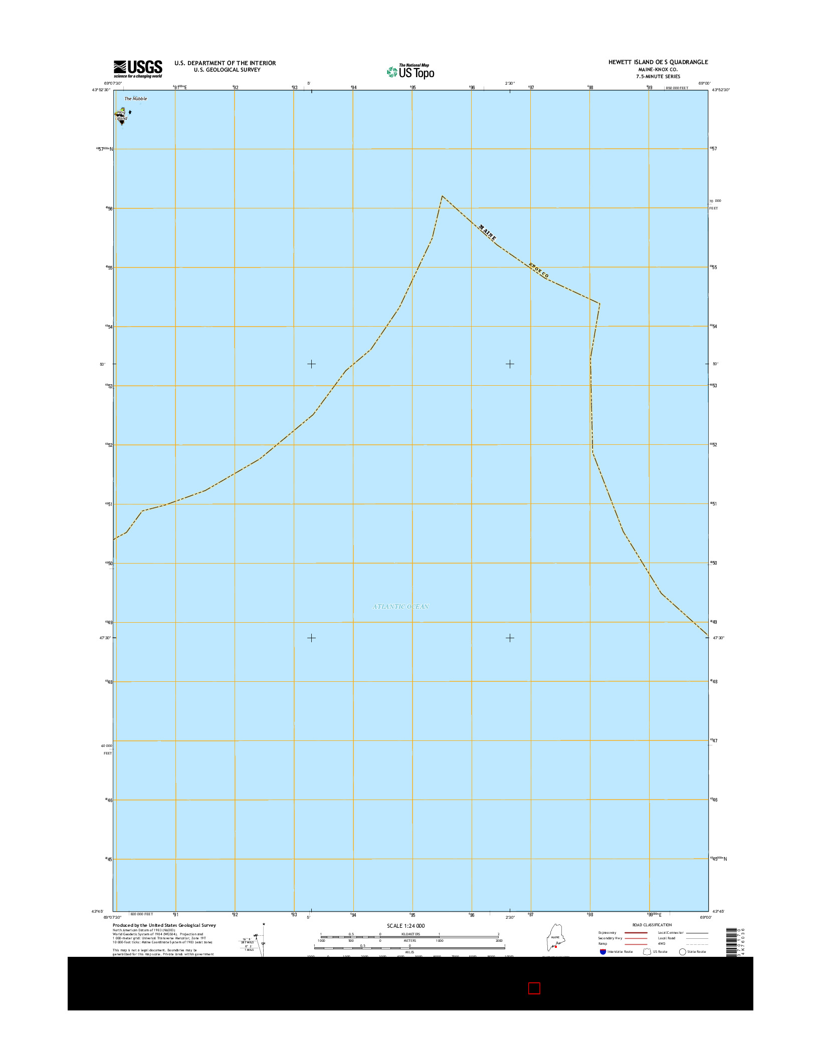 USGS US TOPO 7.5-MINUTE MAP FOR HEWETT ISLAND OE S, ME 2014