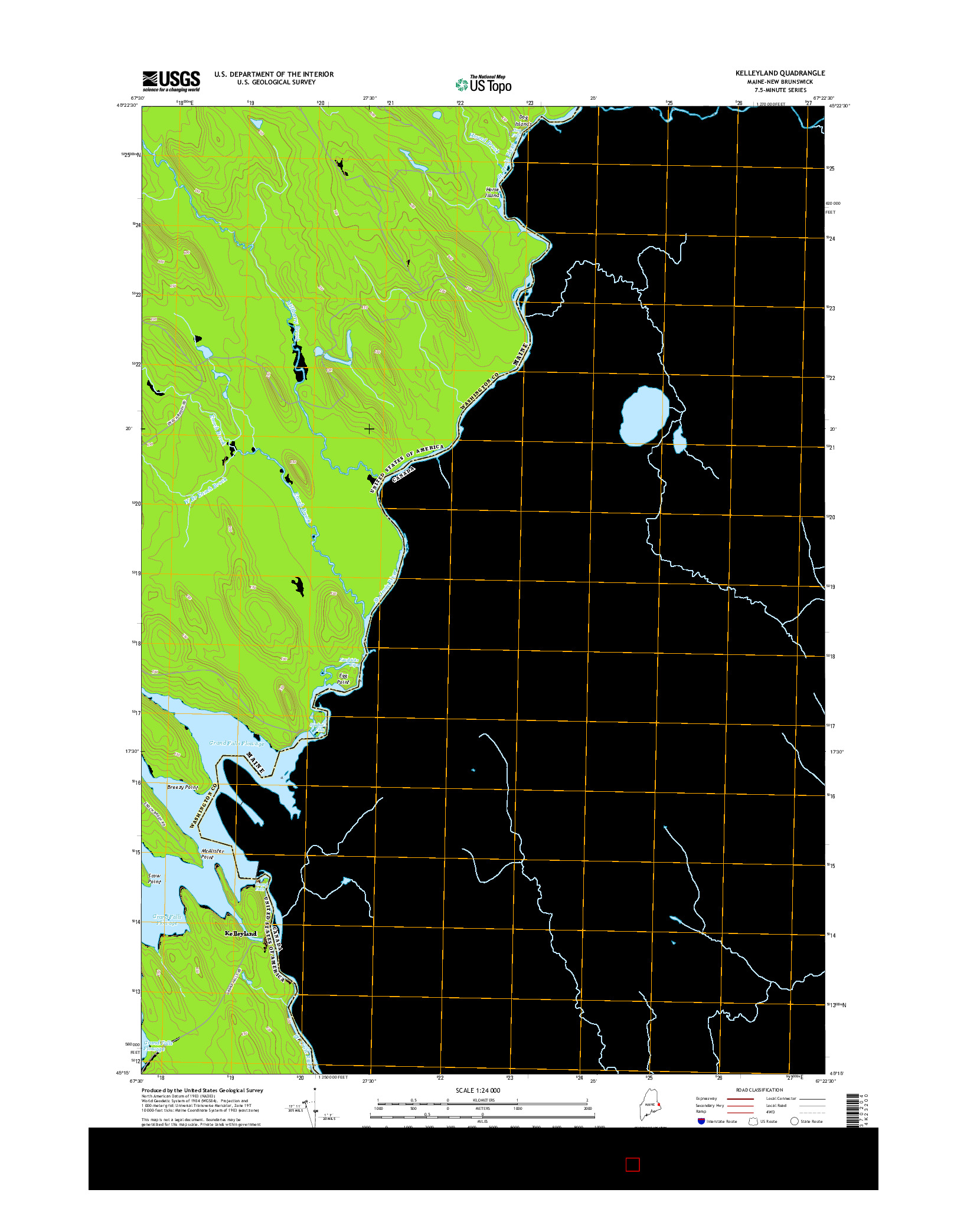 USGS US TOPO 7.5-MINUTE MAP FOR KELLEYLAND, ME-NB 2014