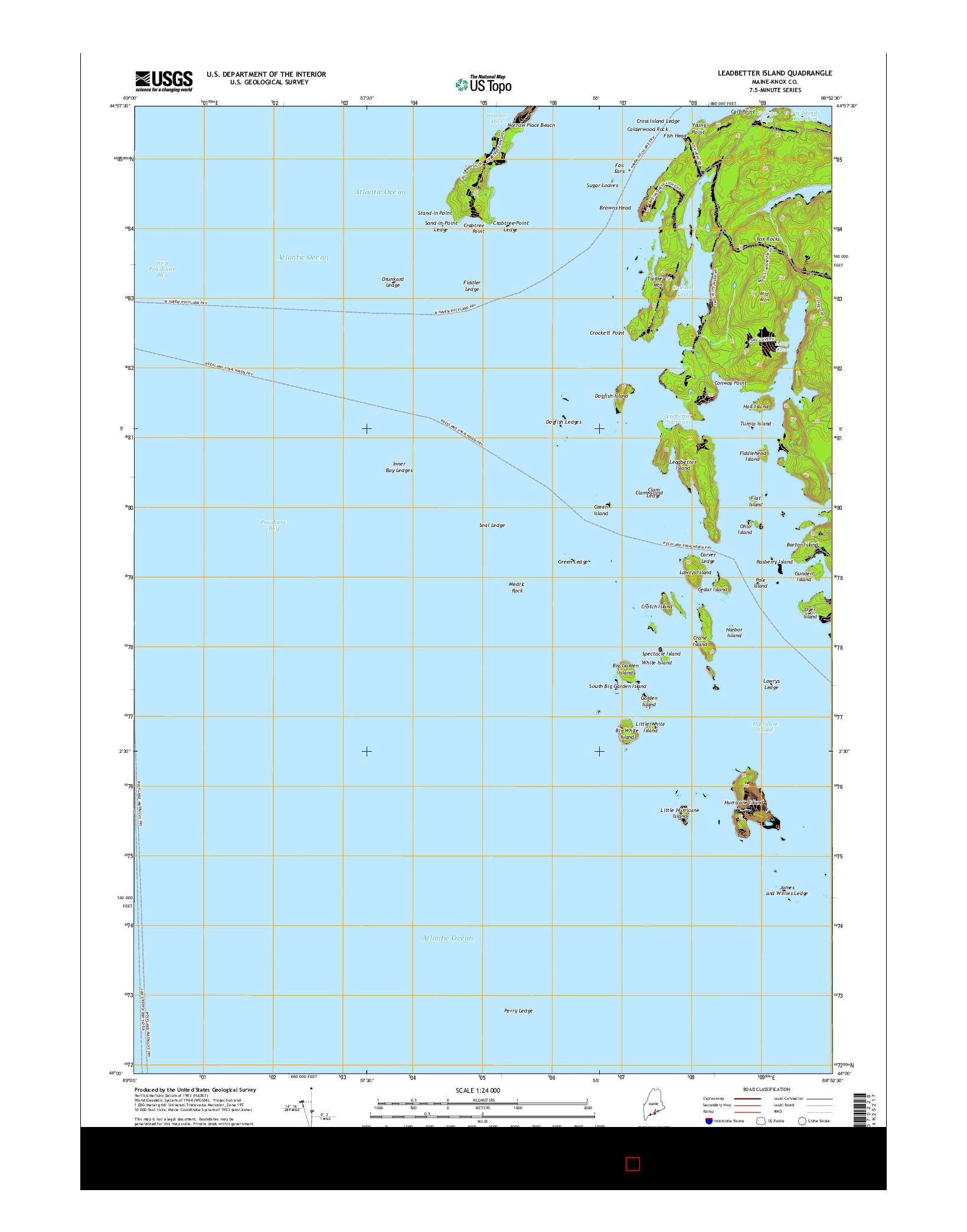 USGS US TOPO 7.5-MINUTE MAP FOR LEADBETTER ISLAND, ME 2014