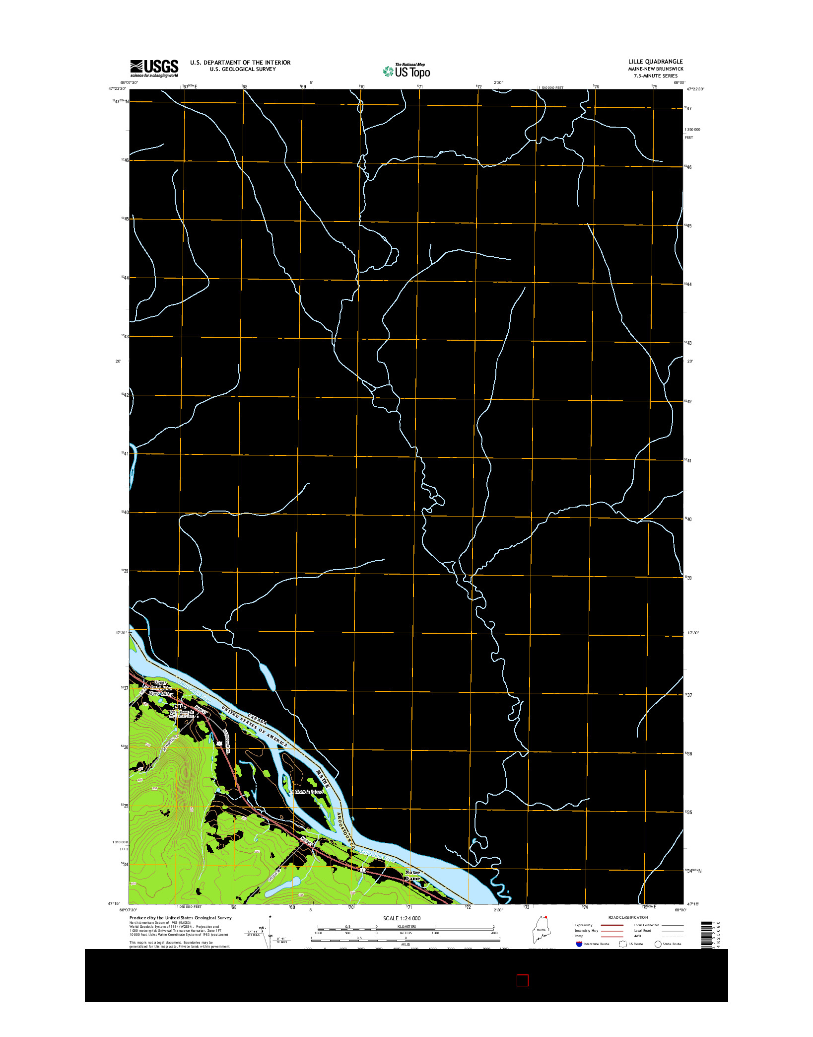 USGS US TOPO 7.5-MINUTE MAP FOR LILLE, ME-NB 2014