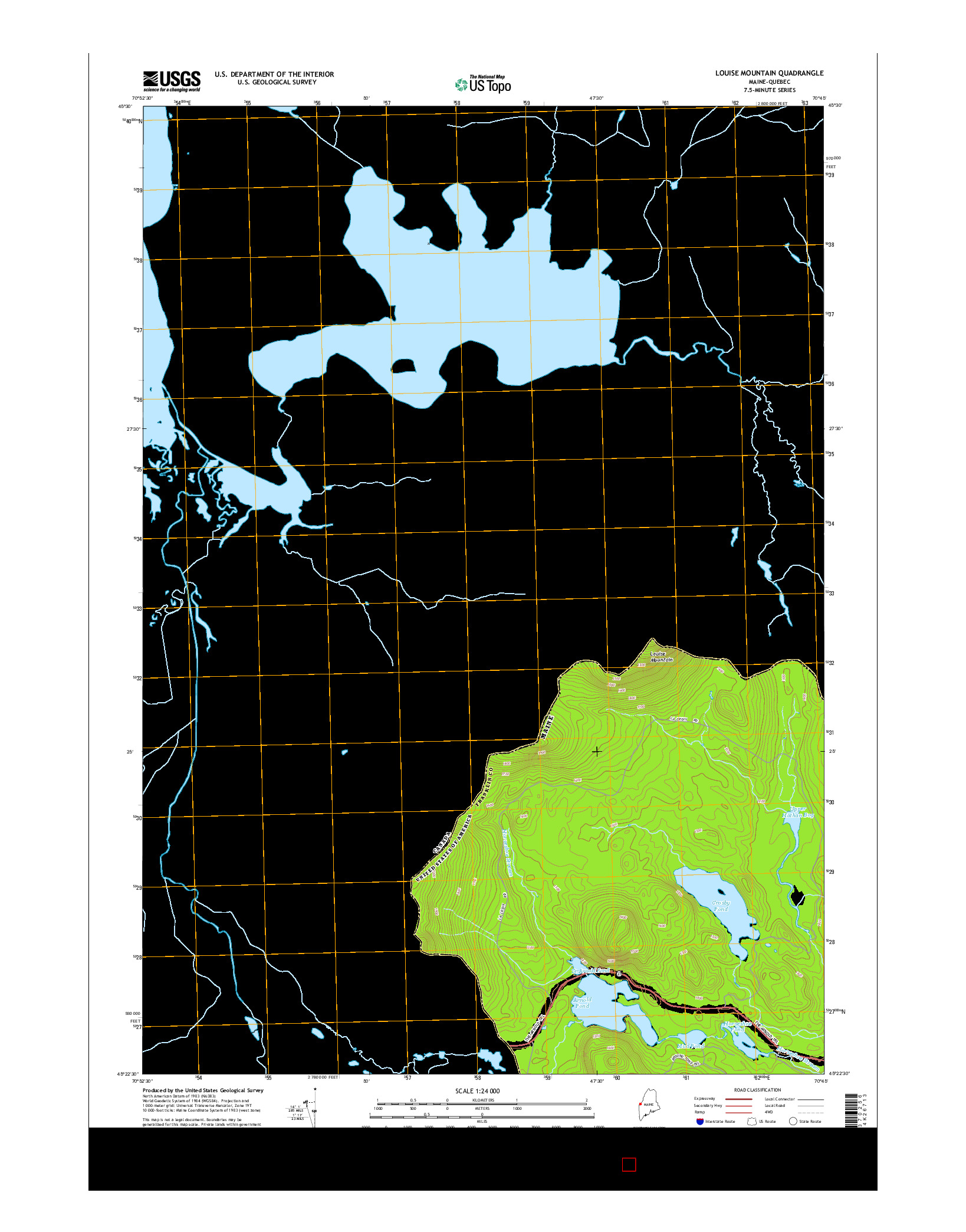 USGS US TOPO 7.5-MINUTE MAP FOR LOUISE MOUNTAIN, ME-QC 2014