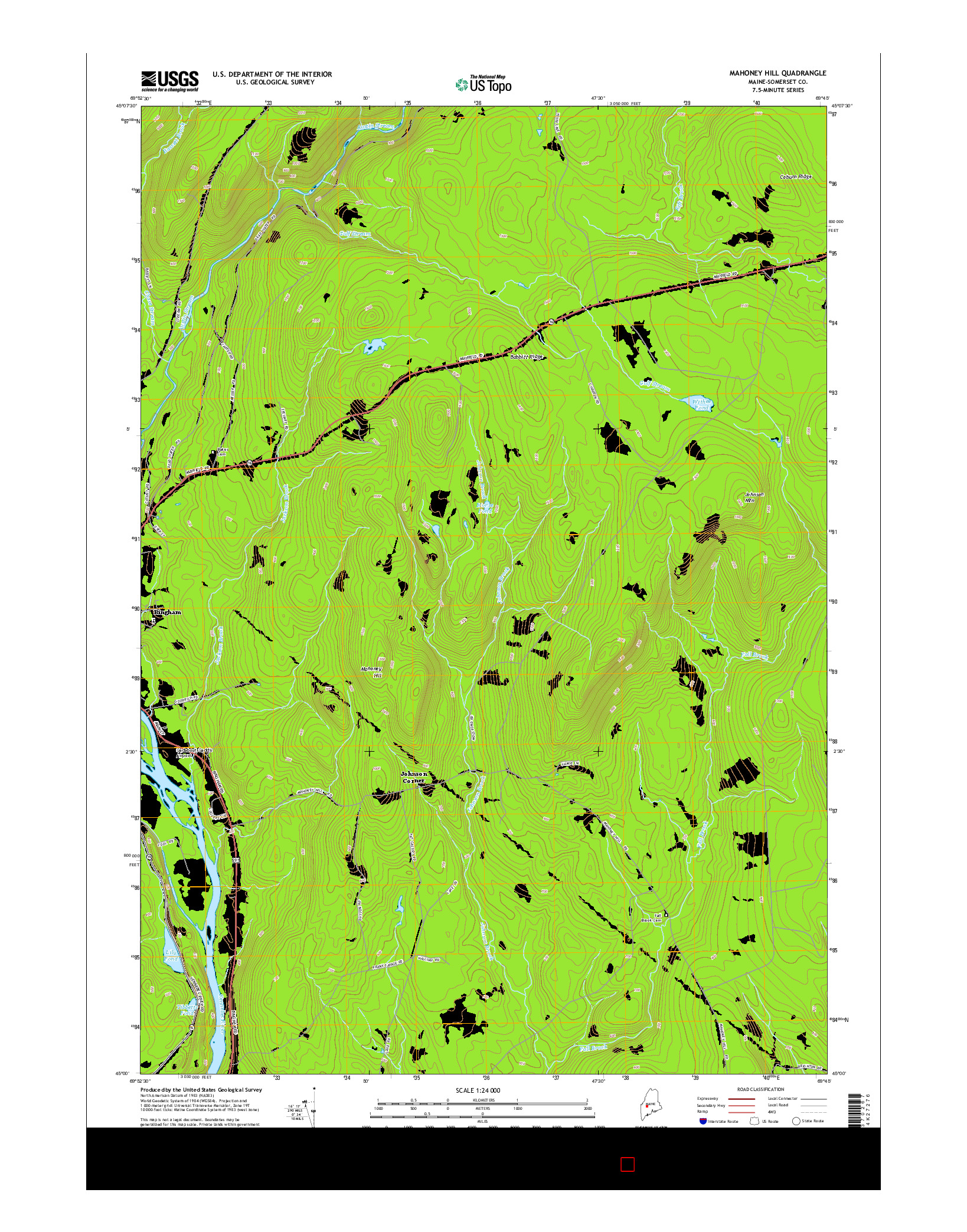 USGS US TOPO 7.5-MINUTE MAP FOR MAHONEY HILL, ME 2014