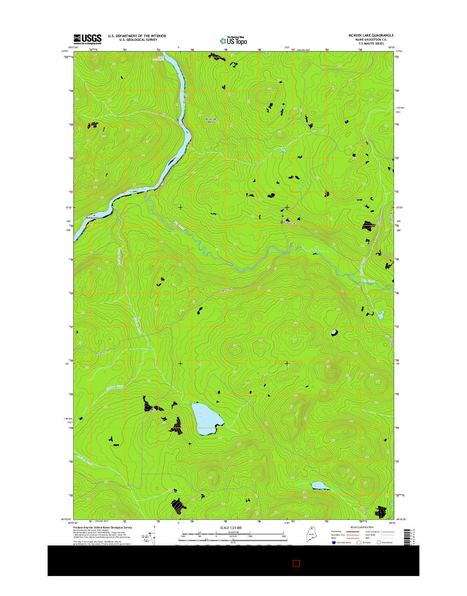 USGS US TOPO 7.5-MINUTE MAP FOR MCKEEN LAKE, ME 2014