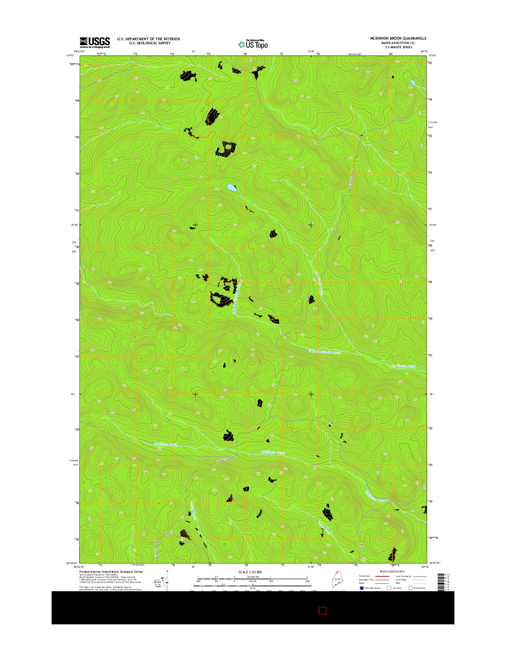 USGS US TOPO 7.5-MINUTE MAP FOR MCKINNON BROOK, ME 2014