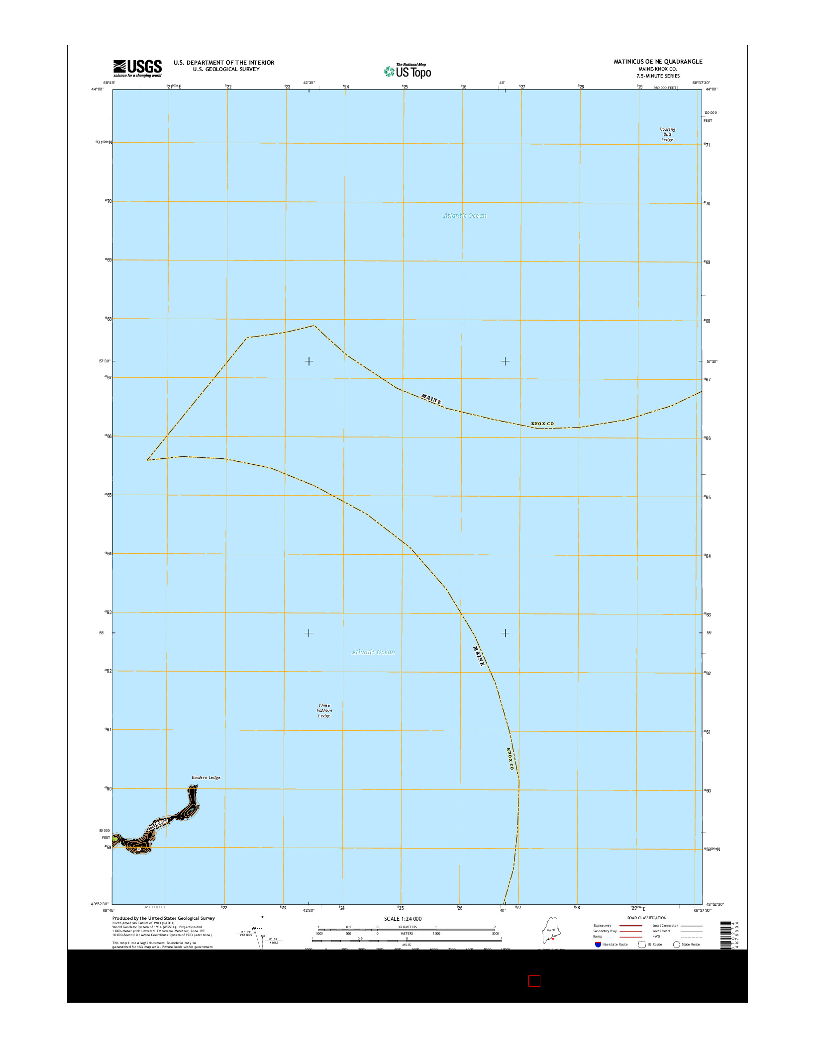 USGS US TOPO 7.5-MINUTE MAP FOR MATINICUS OE NE, ME 2014