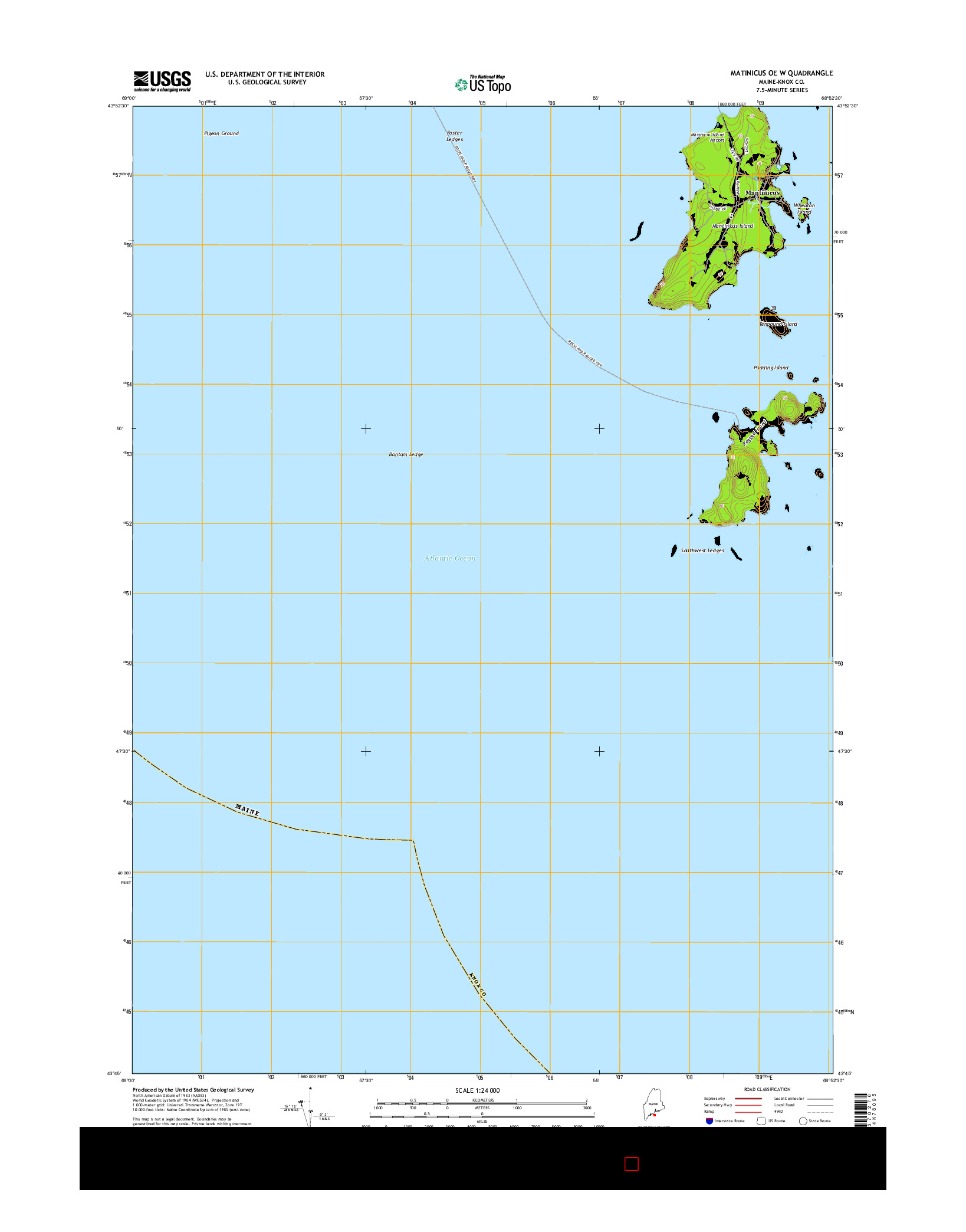 USGS US TOPO 7.5-MINUTE MAP FOR MATINICUS OE W, ME 2014