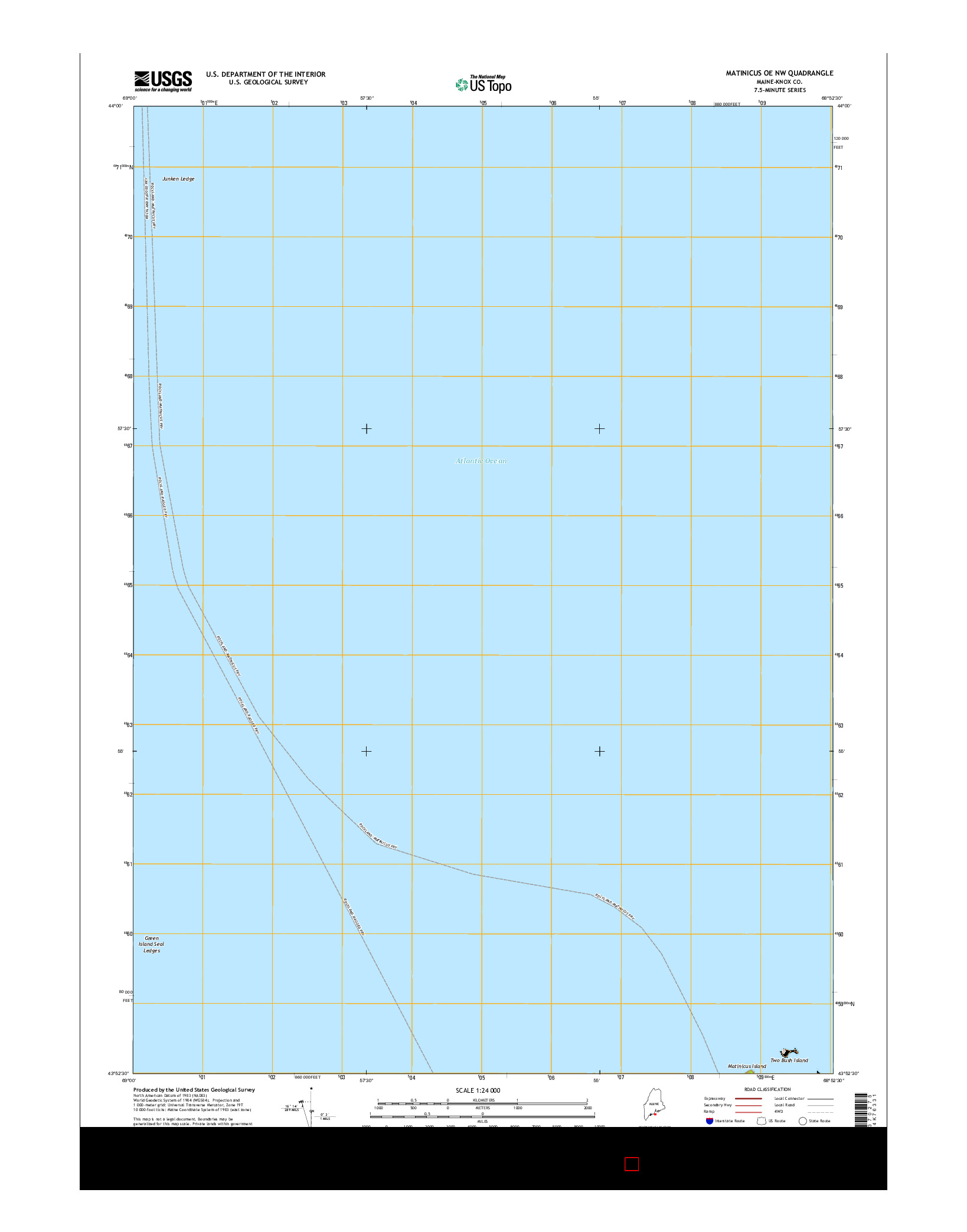 USGS US TOPO 7.5-MINUTE MAP FOR MATINICUS OE NW, ME 2014