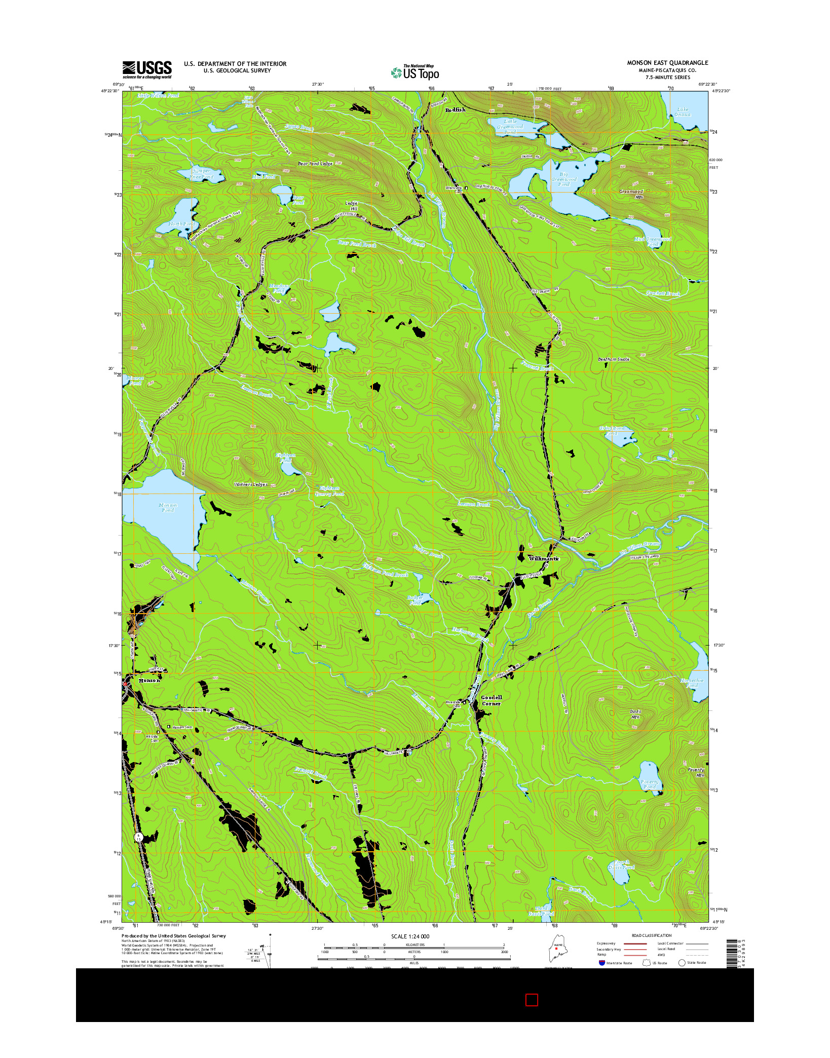 USGS US TOPO 7.5-MINUTE MAP FOR MONSON EAST, ME 2014