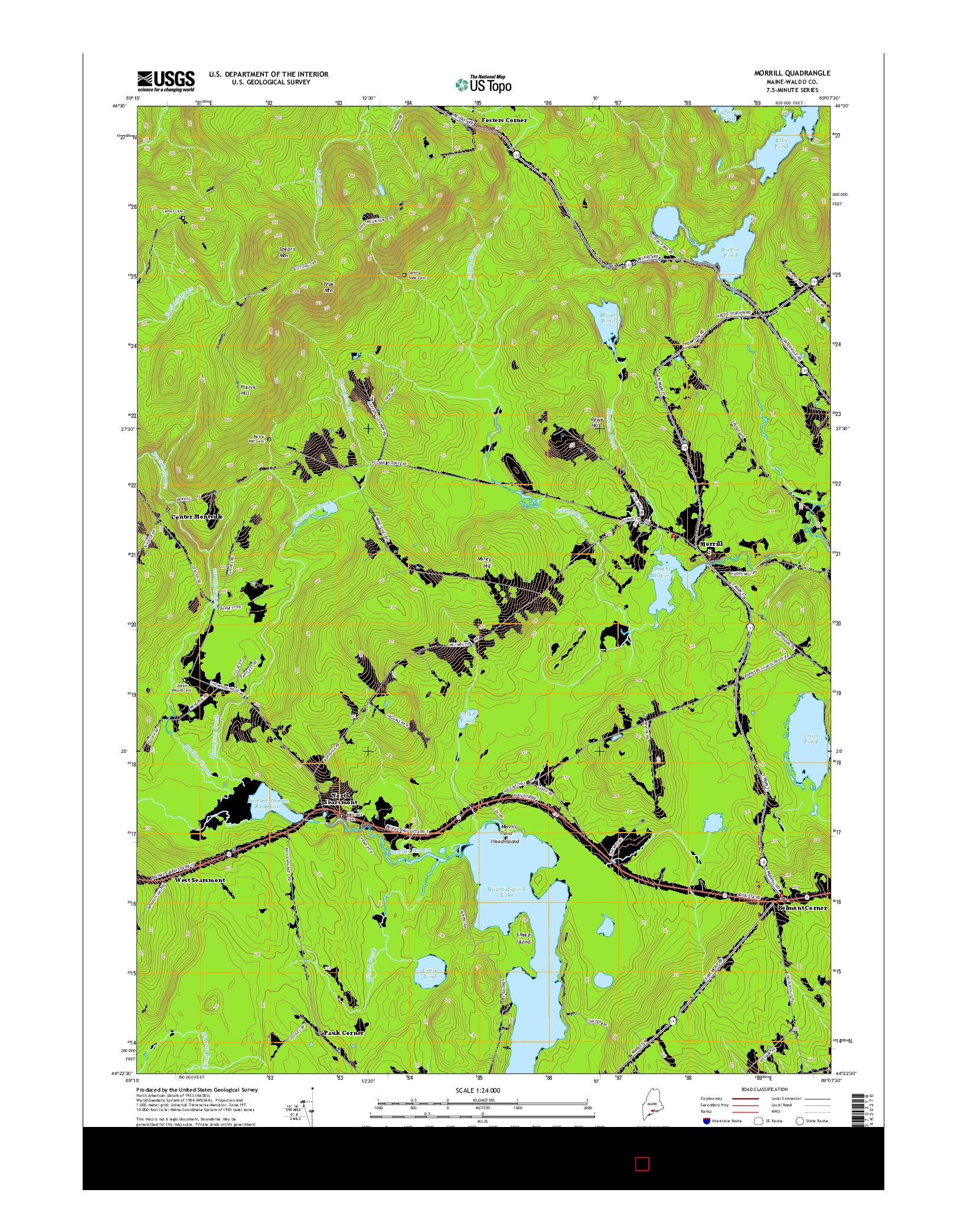 USGS US TOPO 7.5-MINUTE MAP FOR MORRILL, ME 2014
