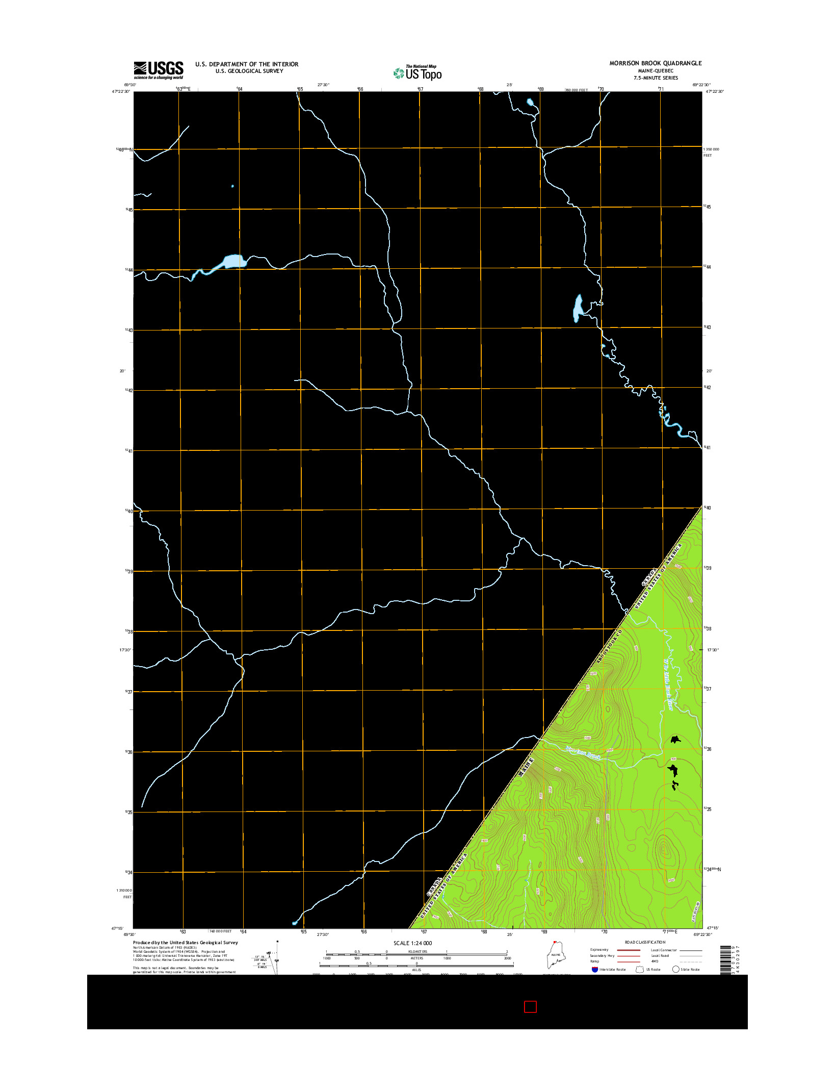 USGS US TOPO 7.5-MINUTE MAP FOR MORRISON BROOK, ME-QC 2014