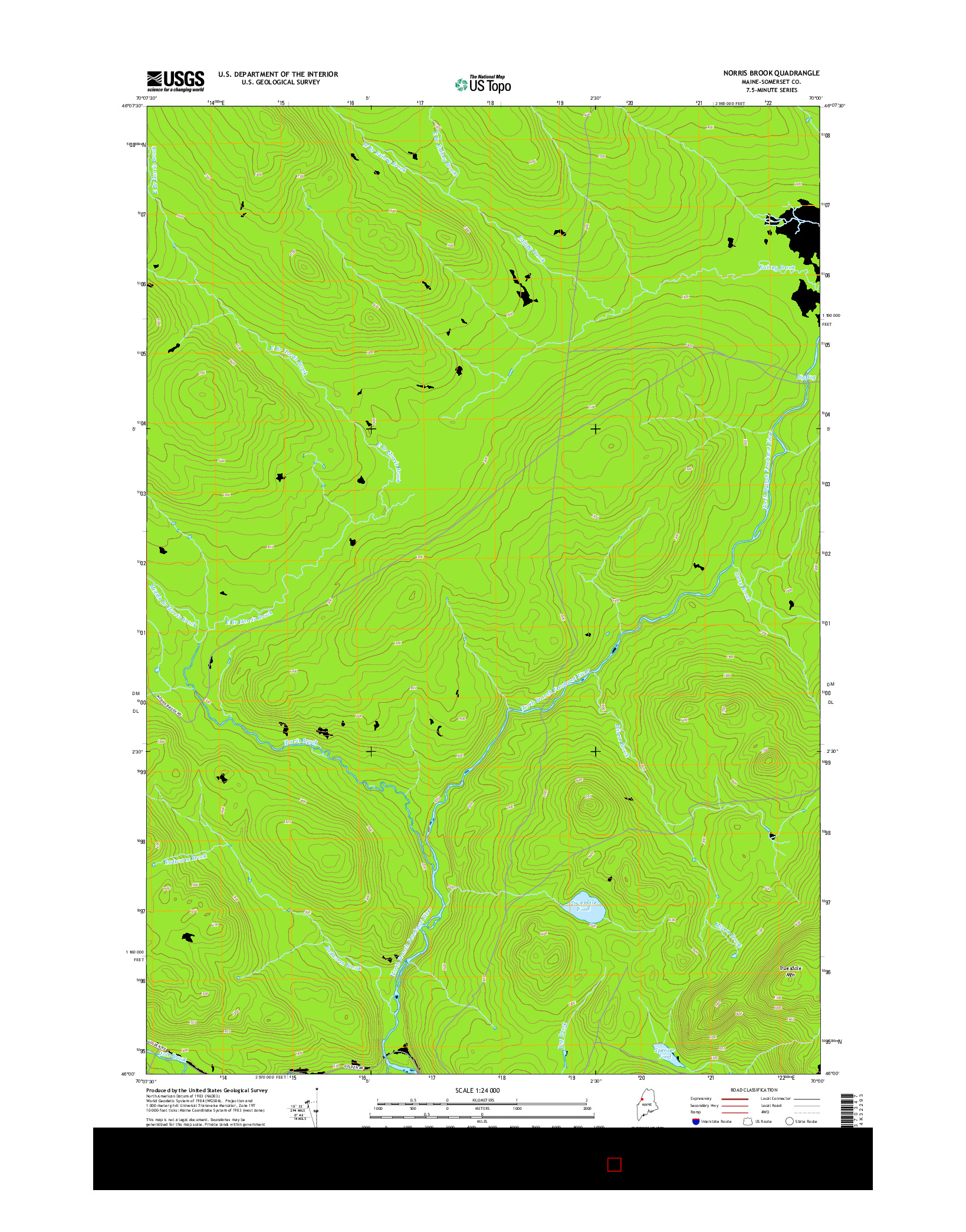 USGS US TOPO 7.5-MINUTE MAP FOR NORRIS BROOK, ME 2014