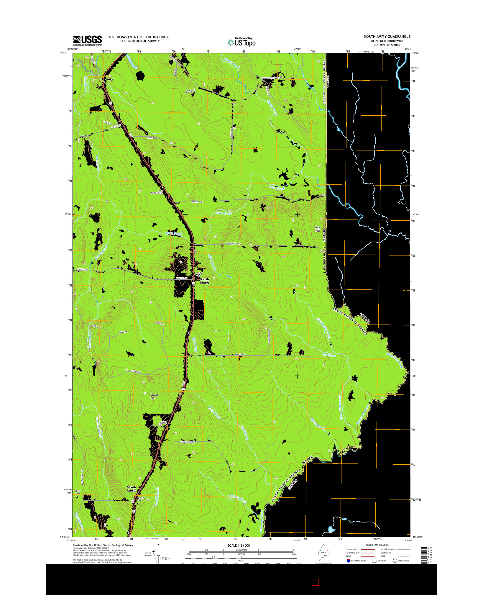 USGS US TOPO 7.5-MINUTE MAP FOR NORTH AMITY, ME-NB 2014