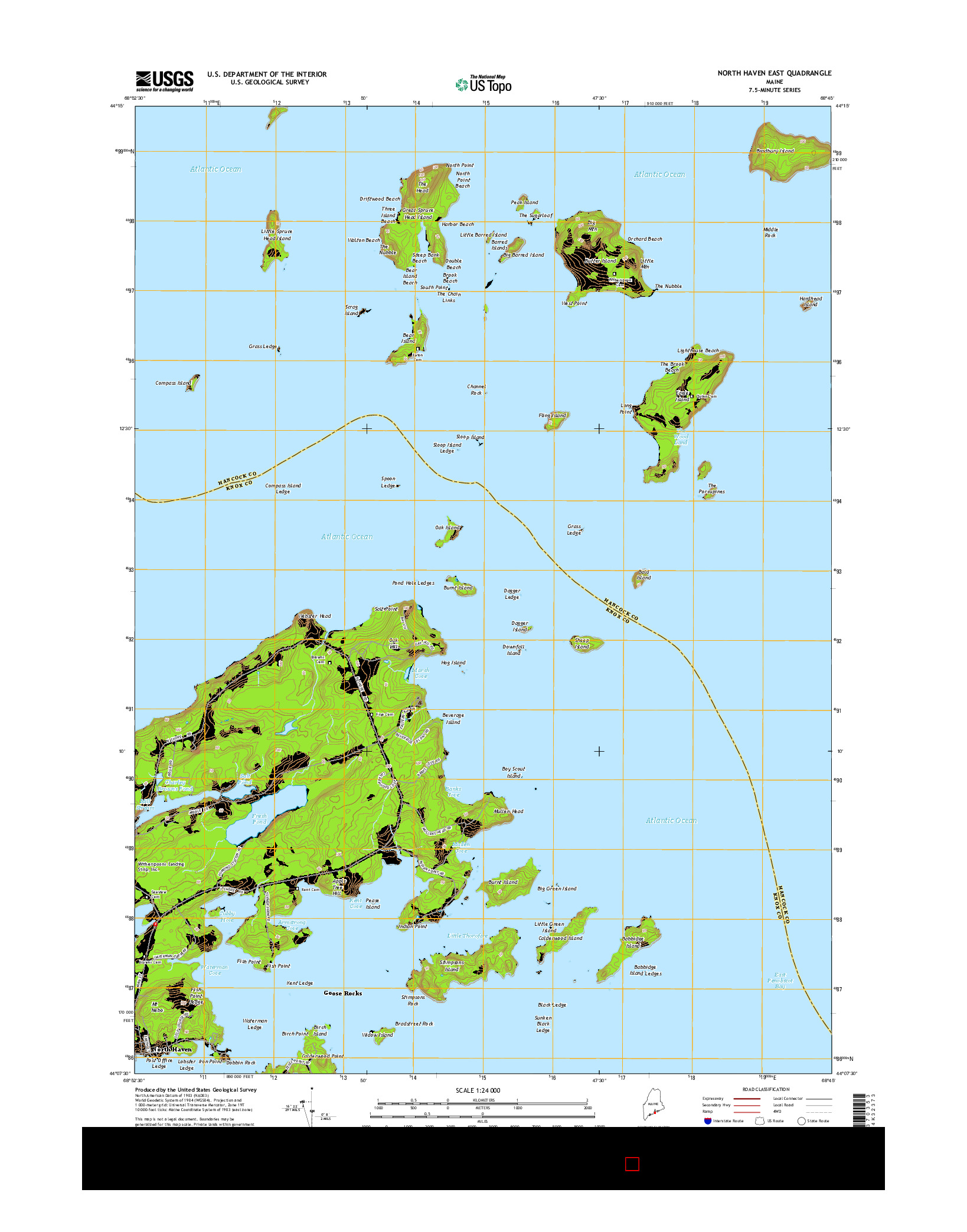 USGS US TOPO 7.5-MINUTE MAP FOR NORTH HAVEN EAST, ME 2014