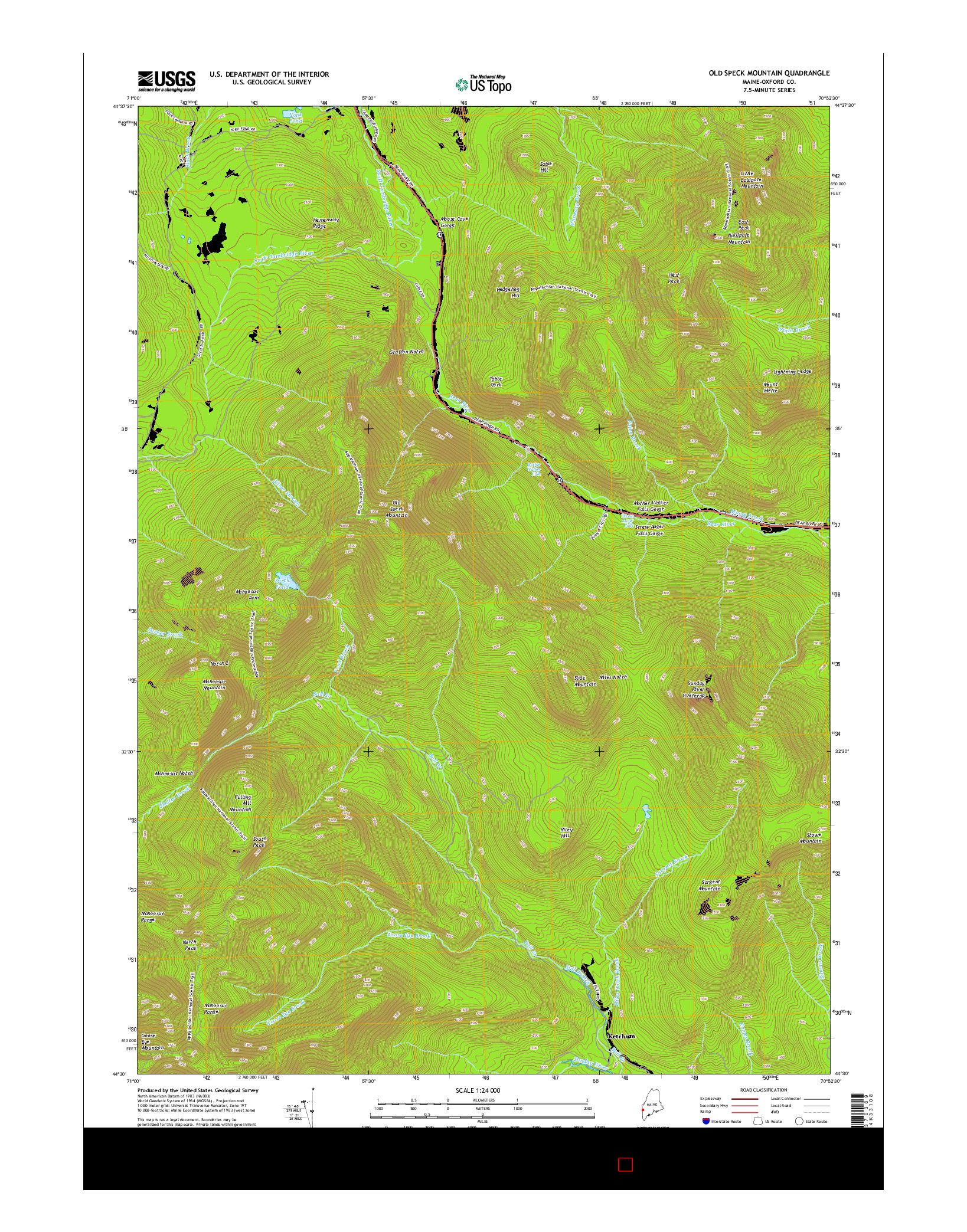 USGS US TOPO 7.5-MINUTE MAP FOR OLD SPECK MOUNTAIN, ME 2014