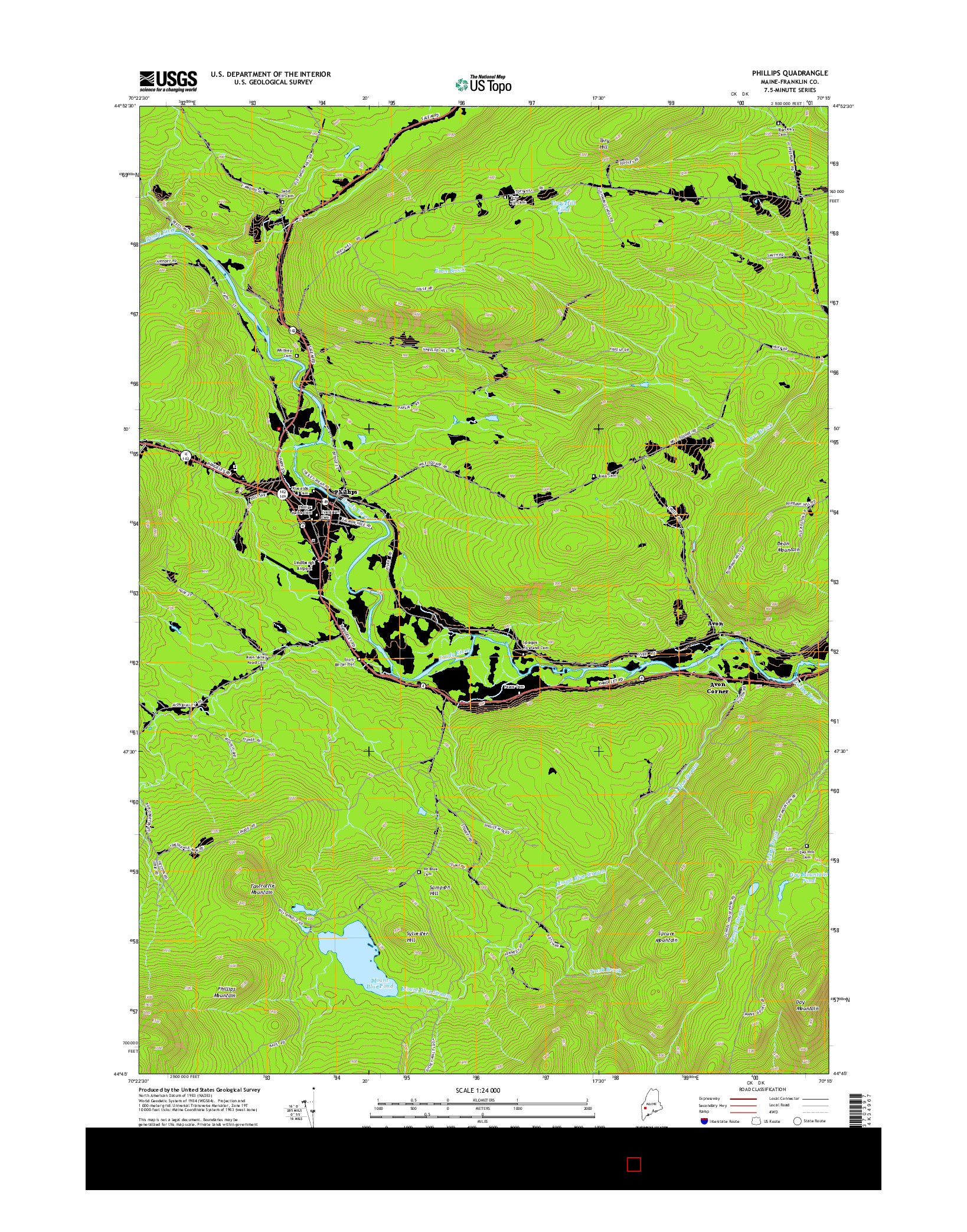 USGS US TOPO 7.5-MINUTE MAP FOR PHILLIPS, ME 2014