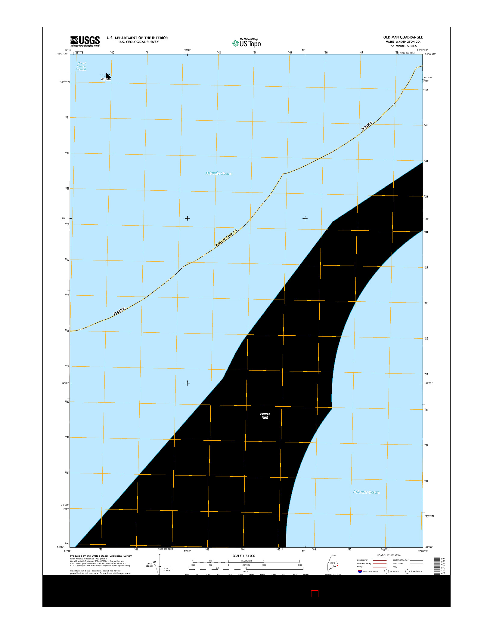 USGS US TOPO 7.5-MINUTE MAP FOR OLD MAN, ME 2014