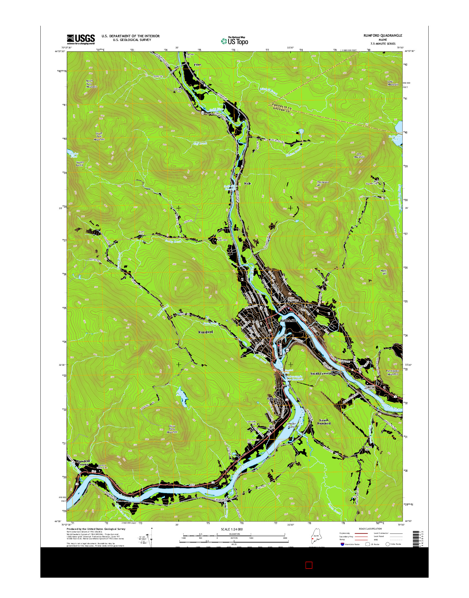 USGS US TOPO 7.5-MINUTE MAP FOR RUMFORD, ME 2014
