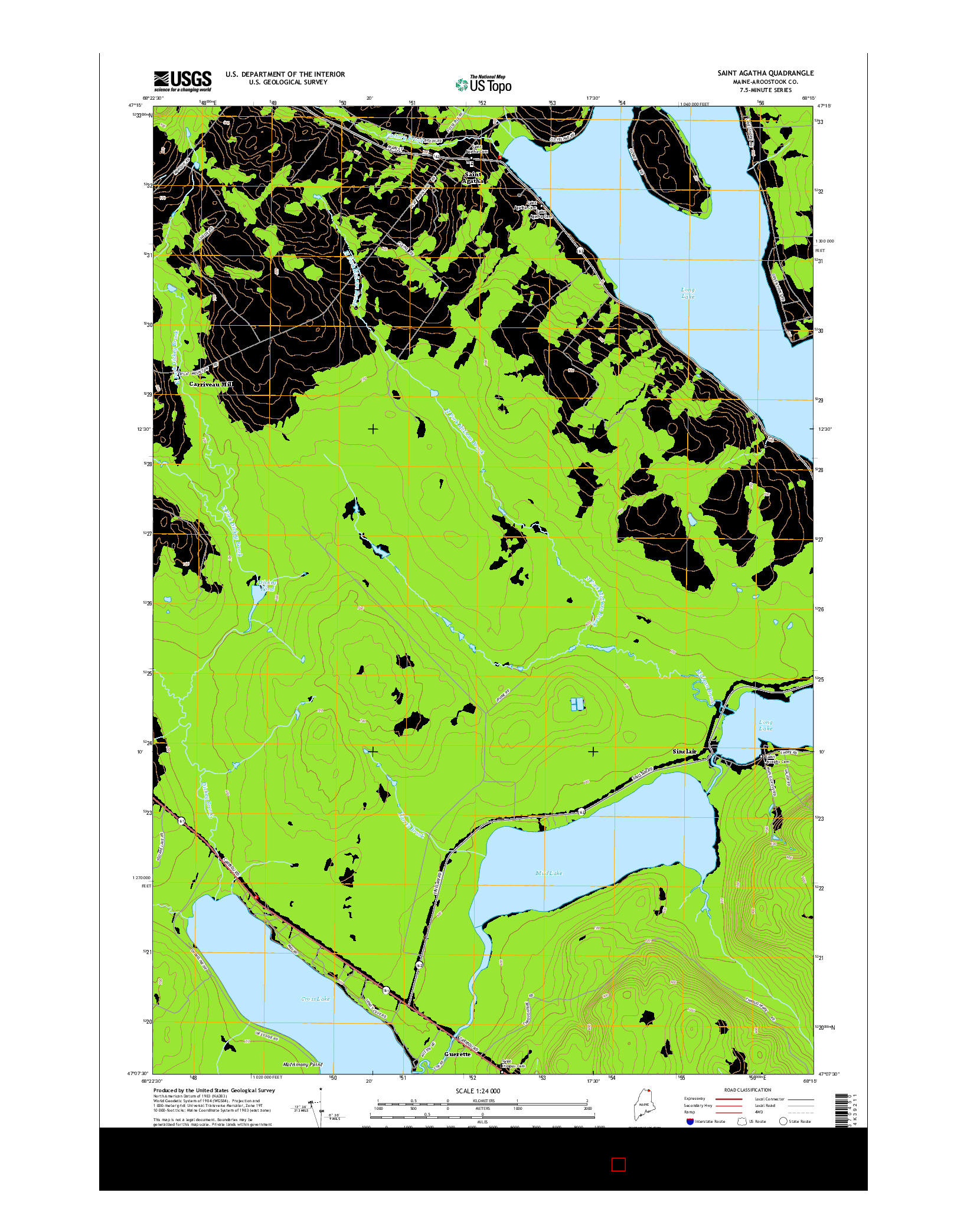 USGS US TOPO 7.5-MINUTE MAP FOR SAINT AGATHA, ME 2014