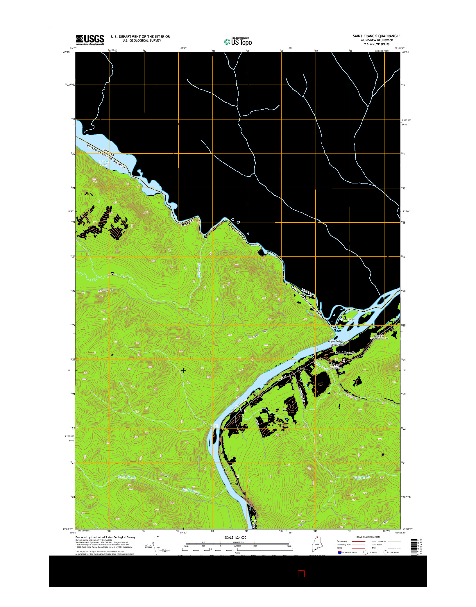 USGS US TOPO 7.5-MINUTE MAP FOR SAINT FRANCIS, ME-NB 2014